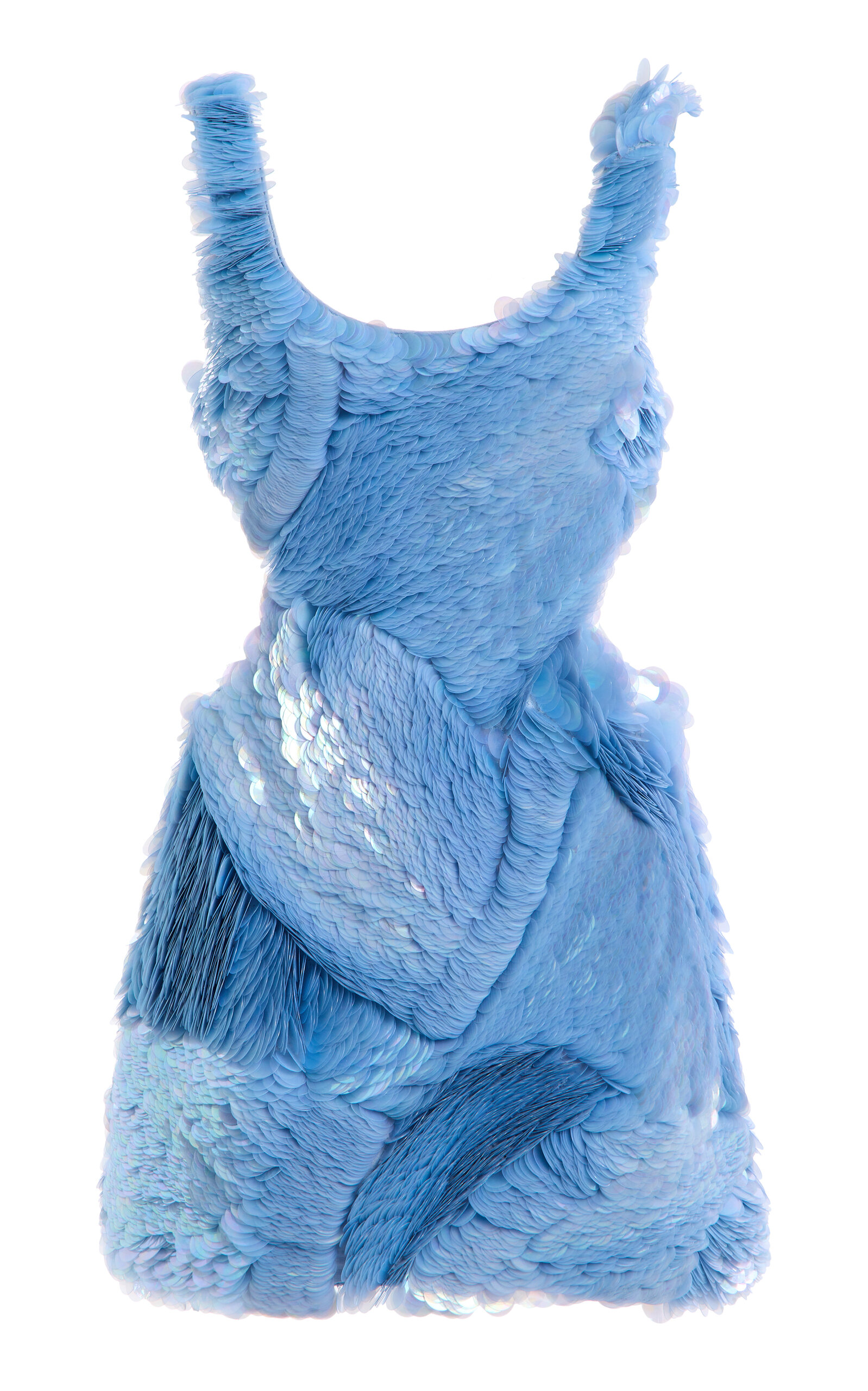 Simkhai Emilie Linen Sequin Mini Dress In Blue