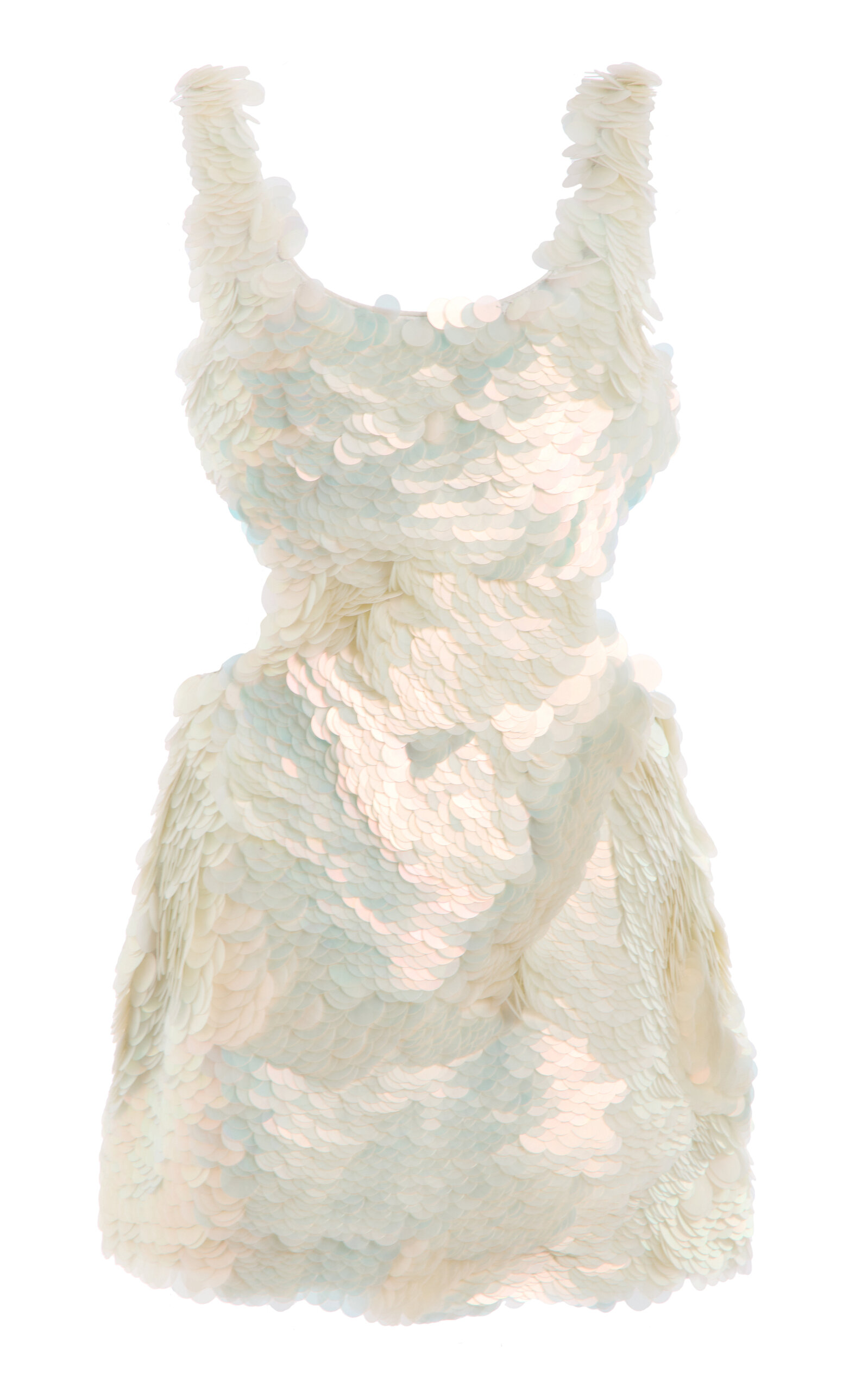 Simkhai Emilie Linen Sequin Mini Dress In Silver