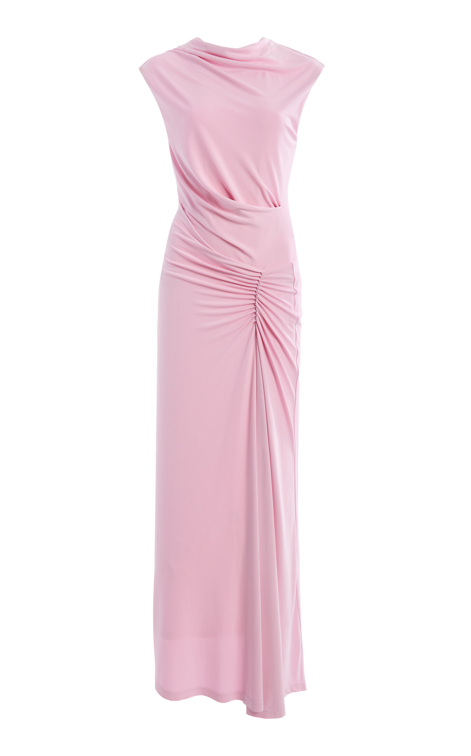 Simkhai Acacia Draped Jersey Midi Dress In Pink