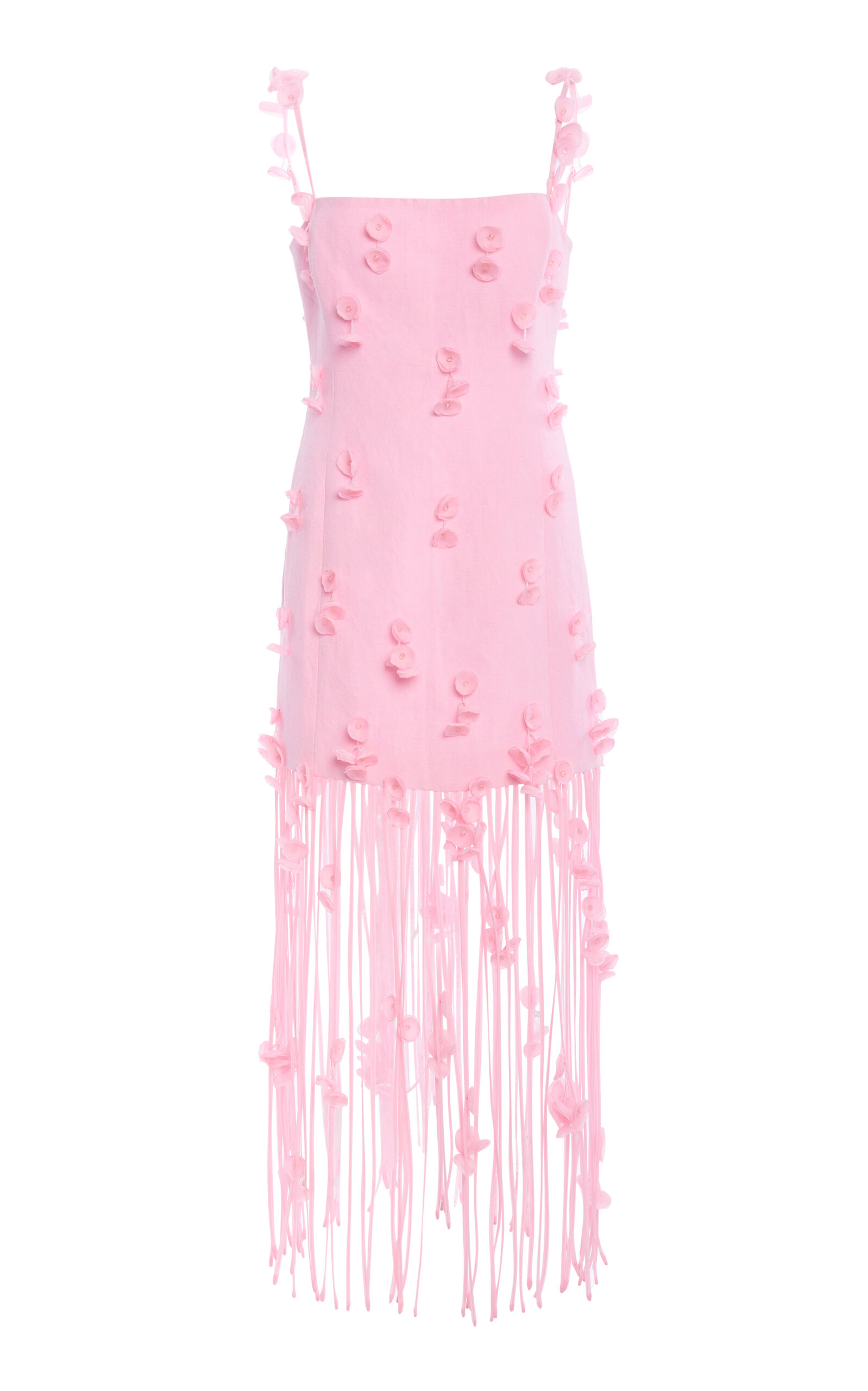 Simkhai Juliana Linen-cotton Midi Dress In Pink