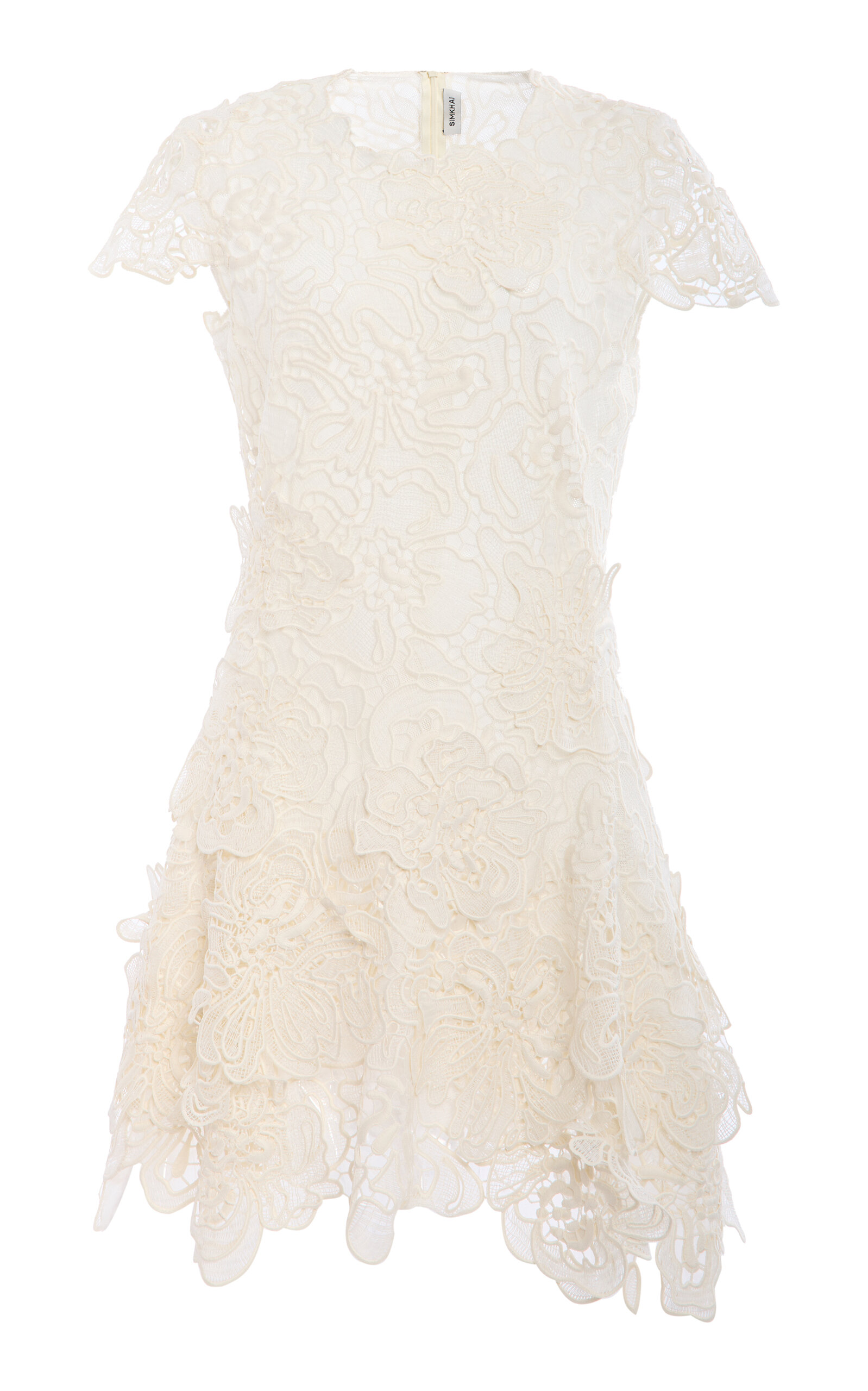 Simkhai Novelle Lace Mini Dress In White