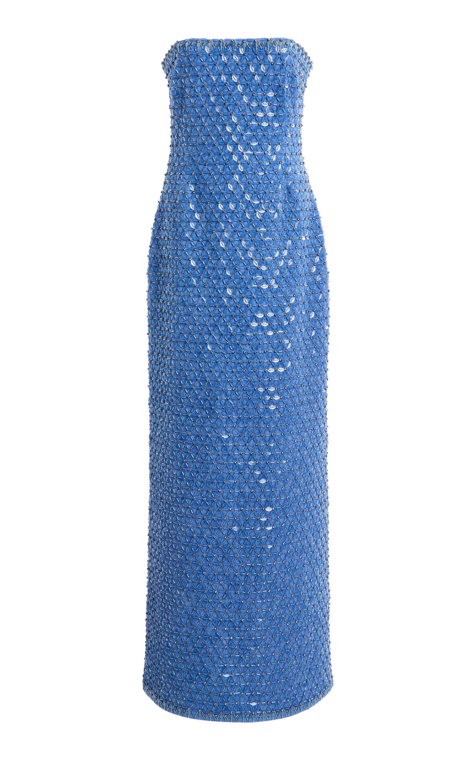 Simkhai Vanessa Embellished Bustier Midi Dress In Blue