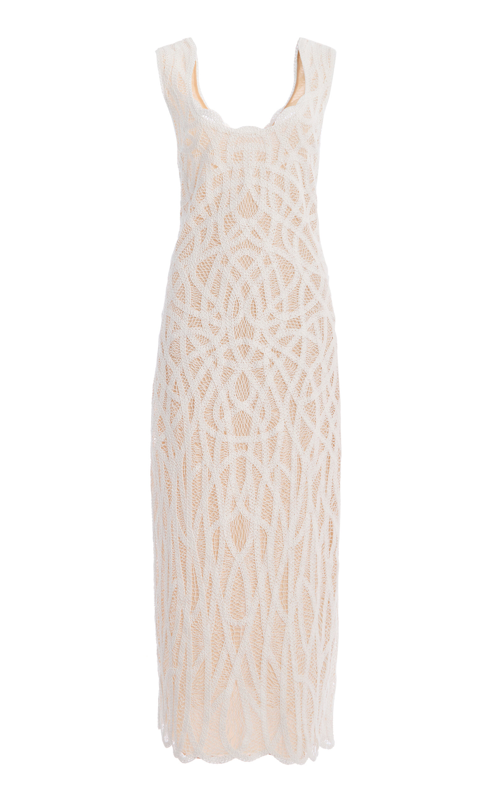 SIMKHAI Leonora Macramé Midi Dress - White