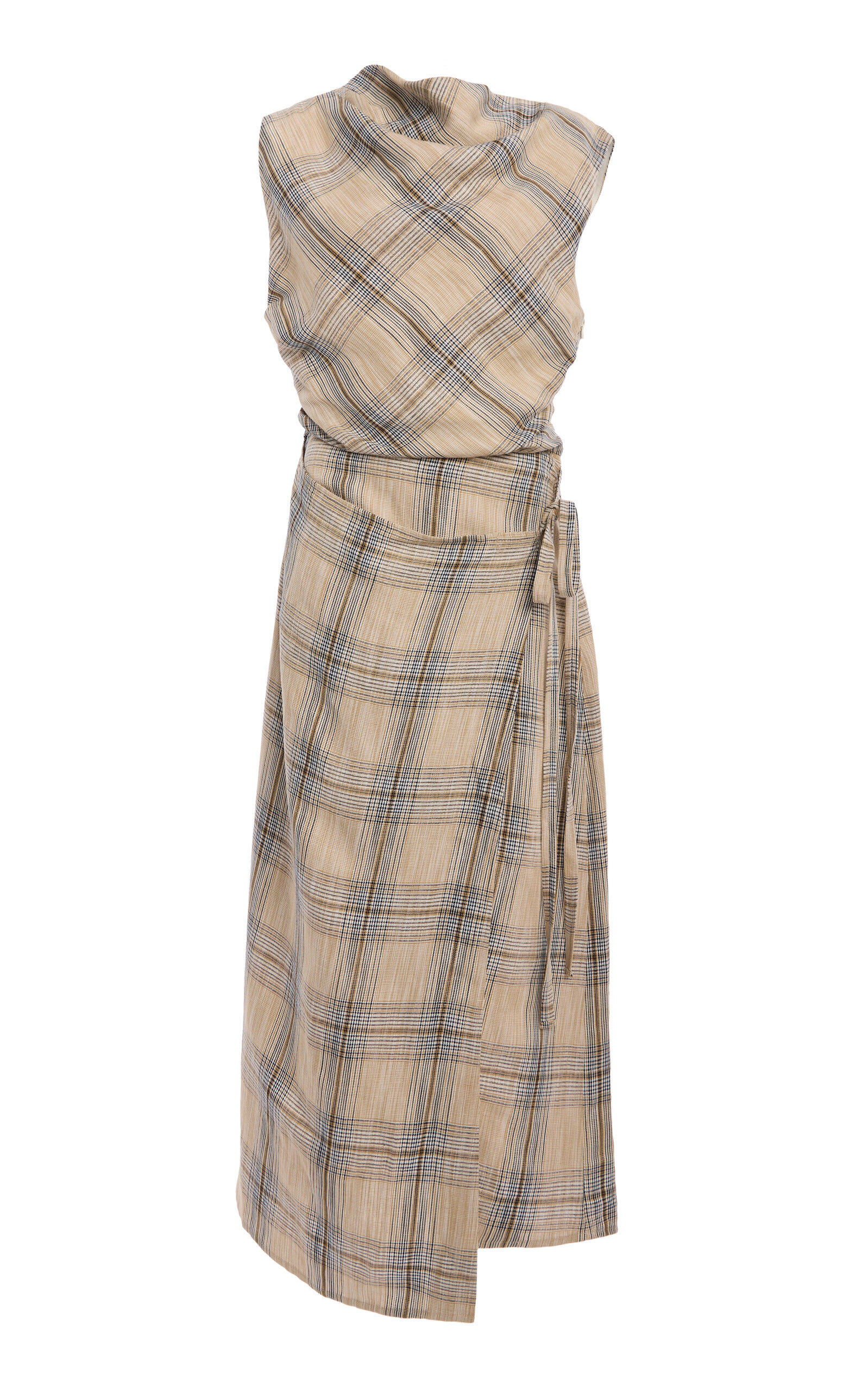 Simkhai Crofton Linen Midi Dress In Gray