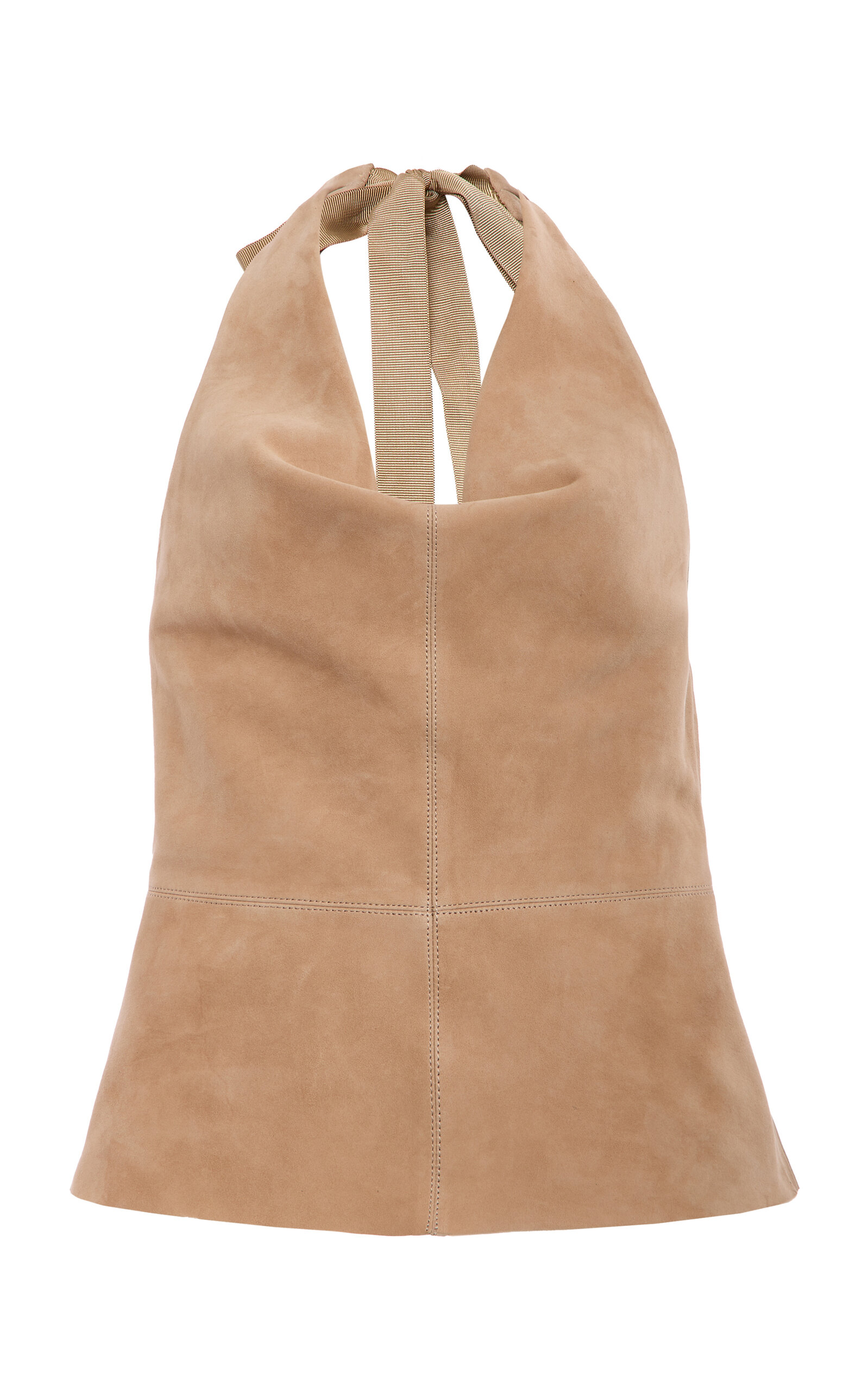 Simkhai Griffin Suede Halter Top In Nude