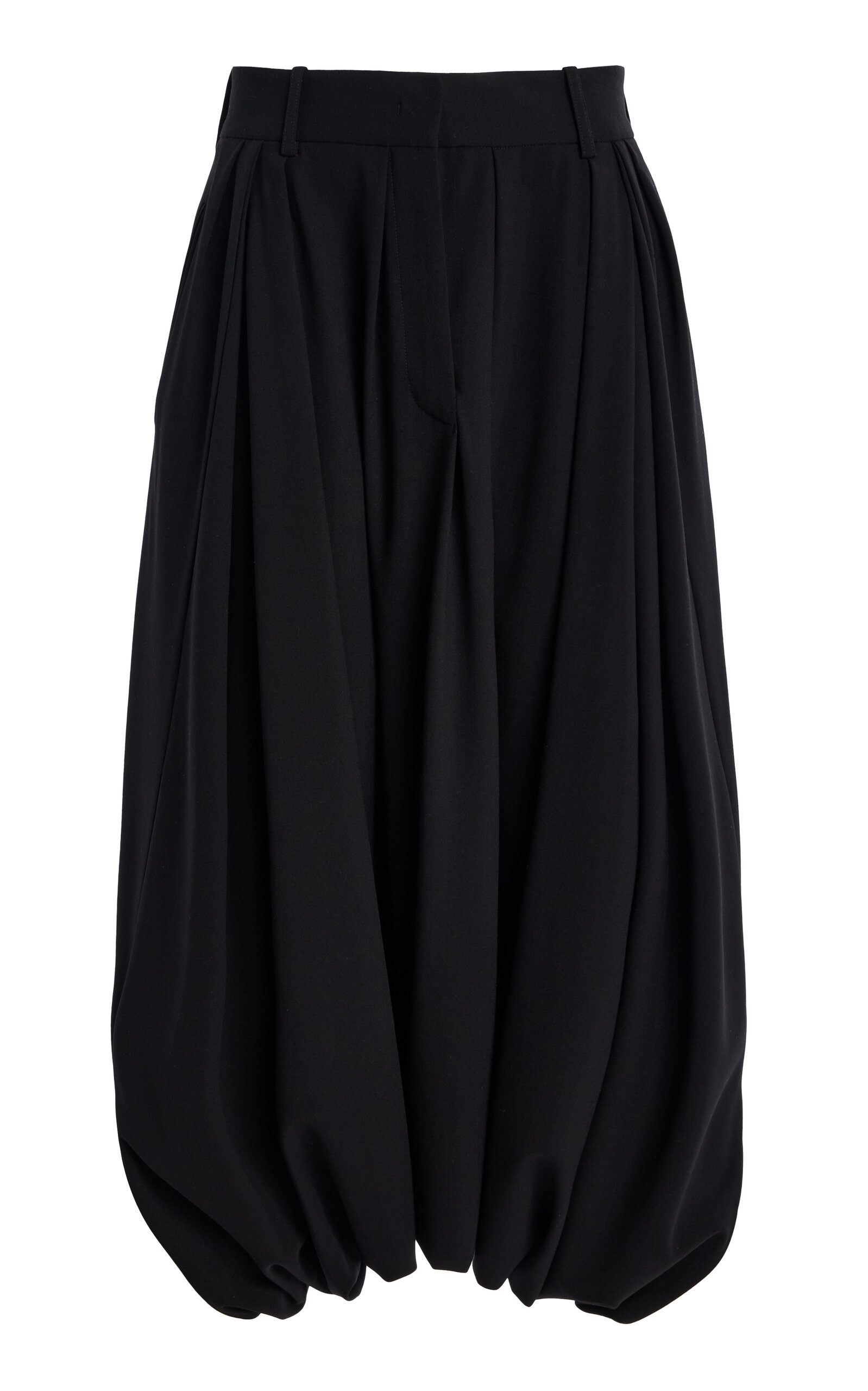 Michael Kors Draped Stretch-tissue Wool Crepe Culottes In Black