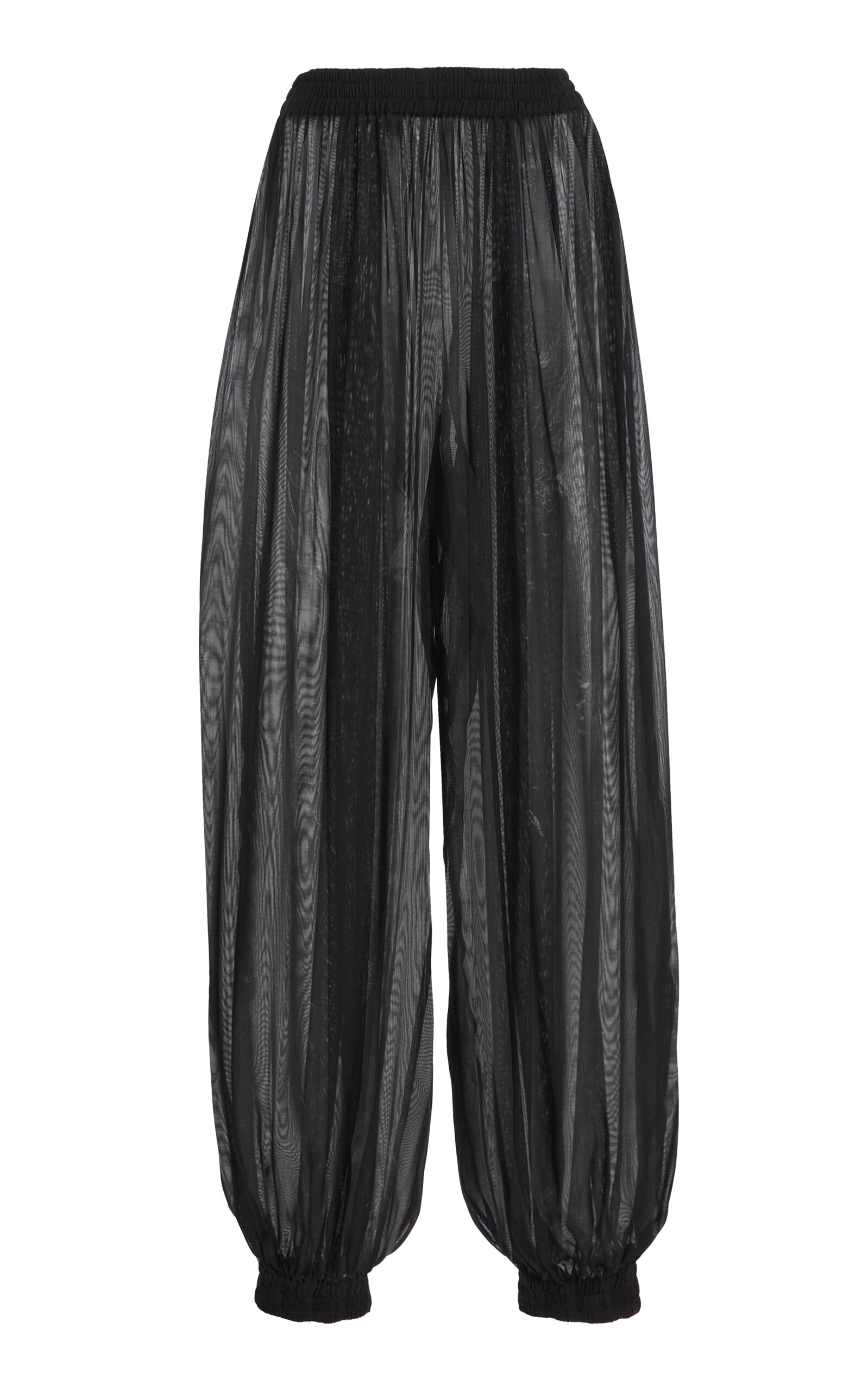 Michael Kors Sheer Silk Voile Straight-leg Pants In Black