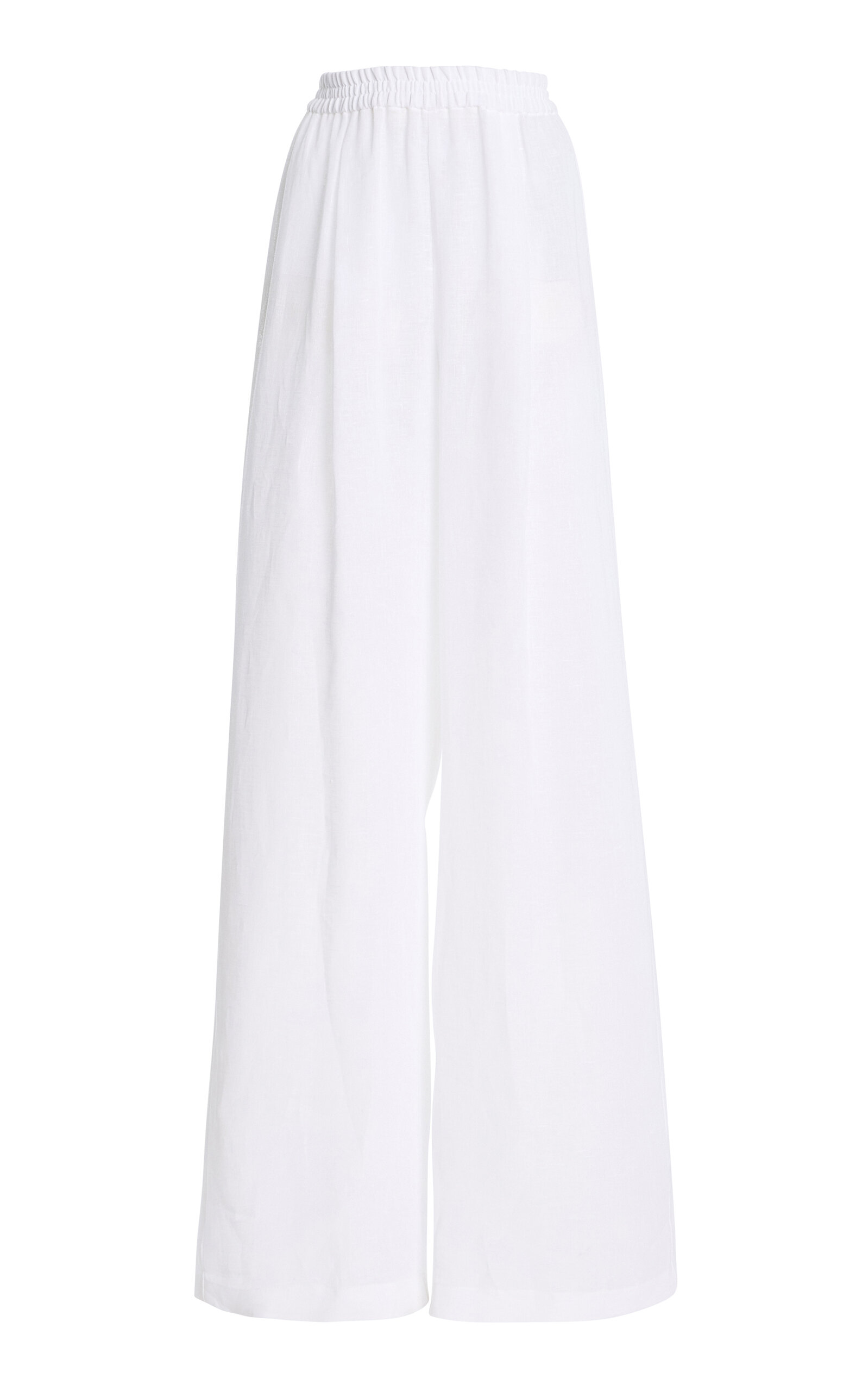 Michael Kors Relaxed Linen Crepe Gauze Wide-leg Pants In White