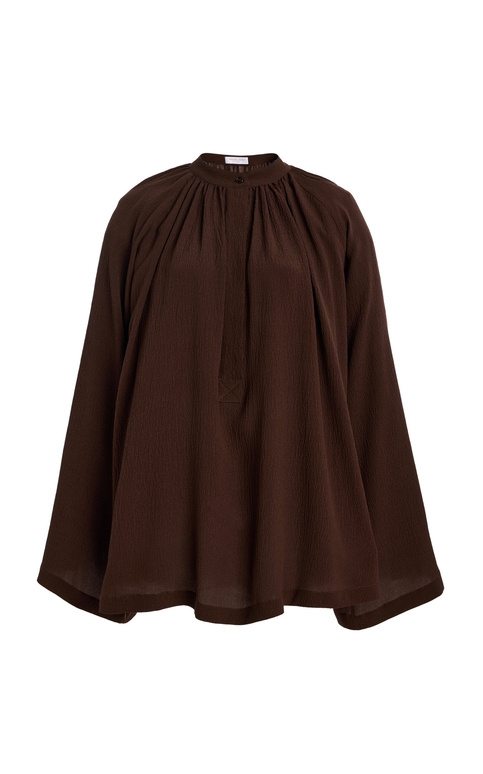 Michael Kors Collection Poet Relaxed Silk Seersucker Blouse - Brown - OS