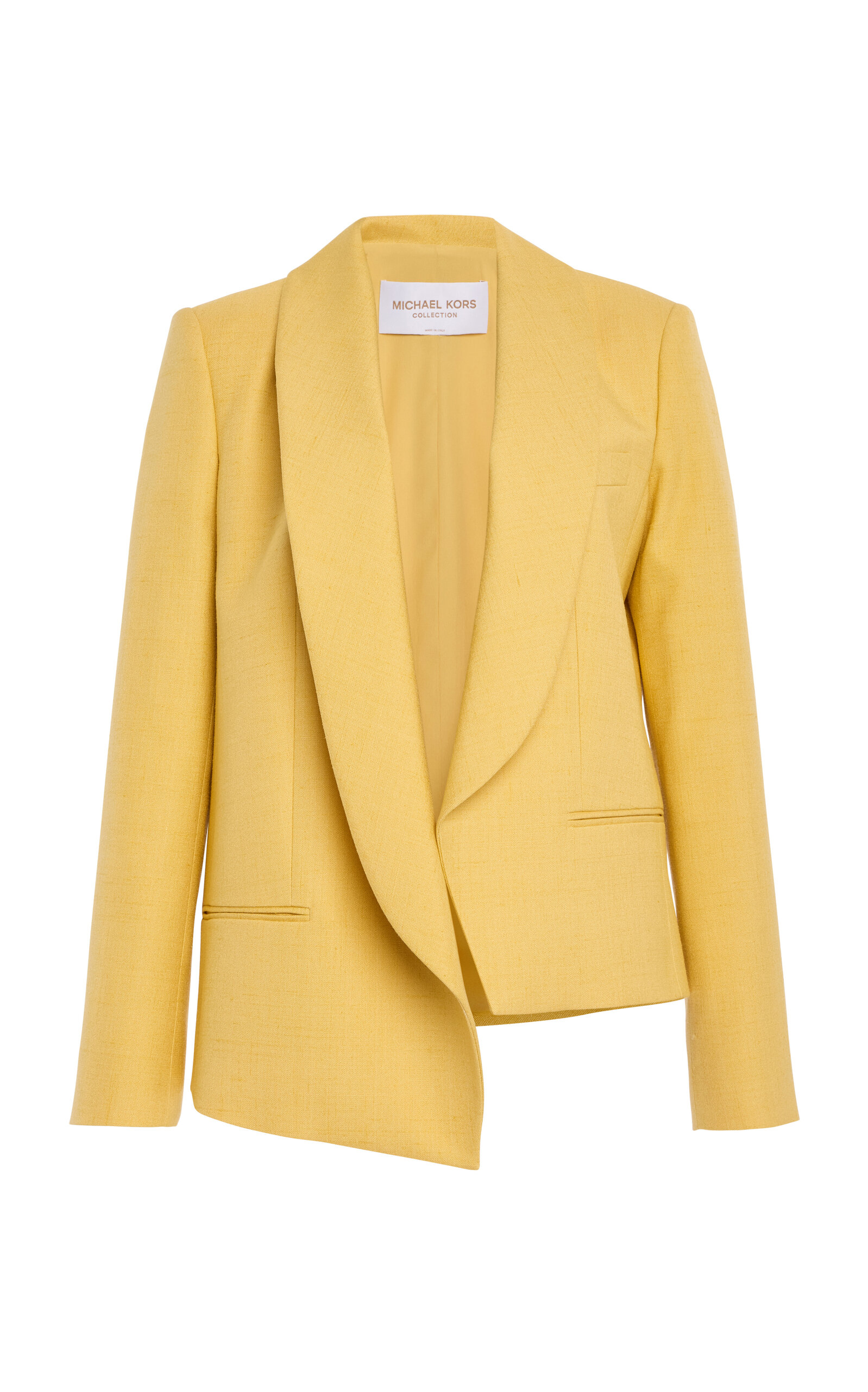 Michael Kors Collection Asymmetric Silk Canvas Blazer - Nude