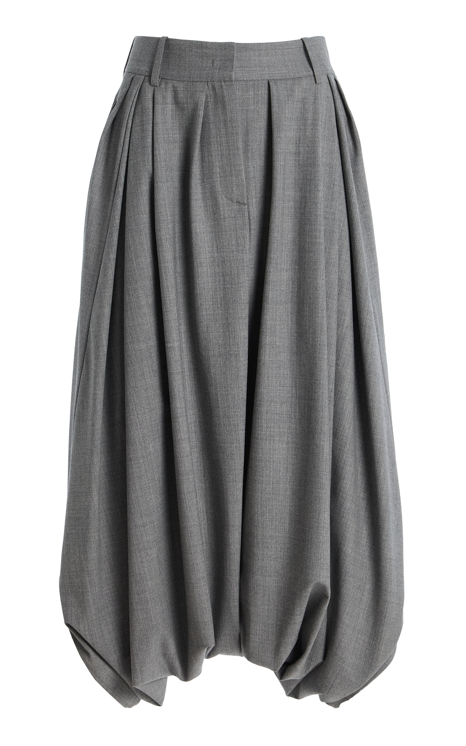 Michael Kors Draped Stretch-tissue Wool Crepe Culottes In Gray