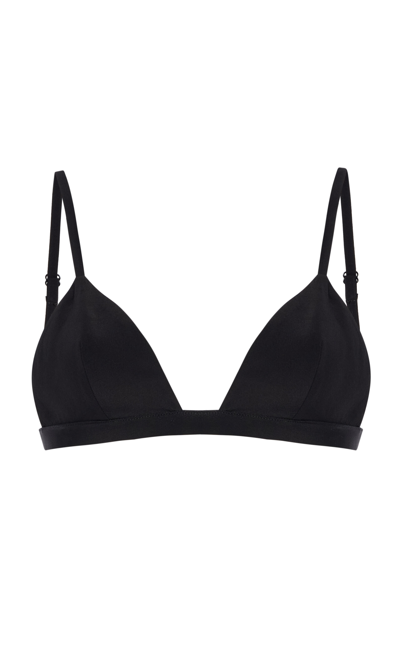 Michael Kors V-neck Compact Crepe De Chine Bra Top In Black