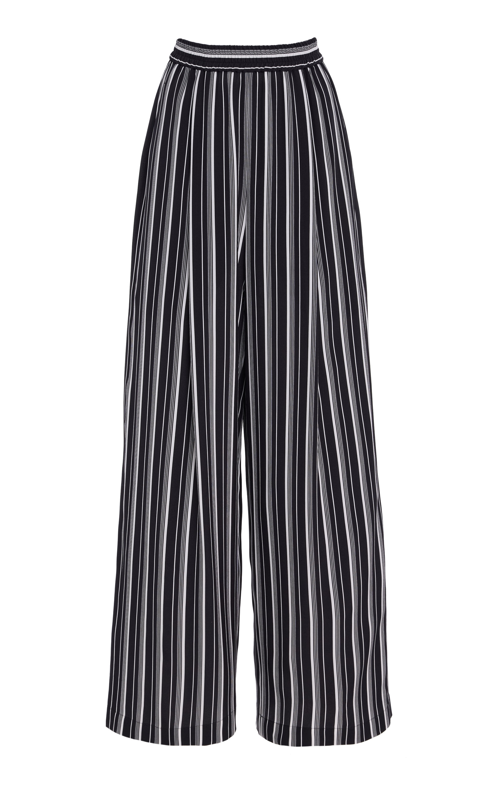 Michael Kors Striped Crepe De Chine Wide-leg Pants In Multi