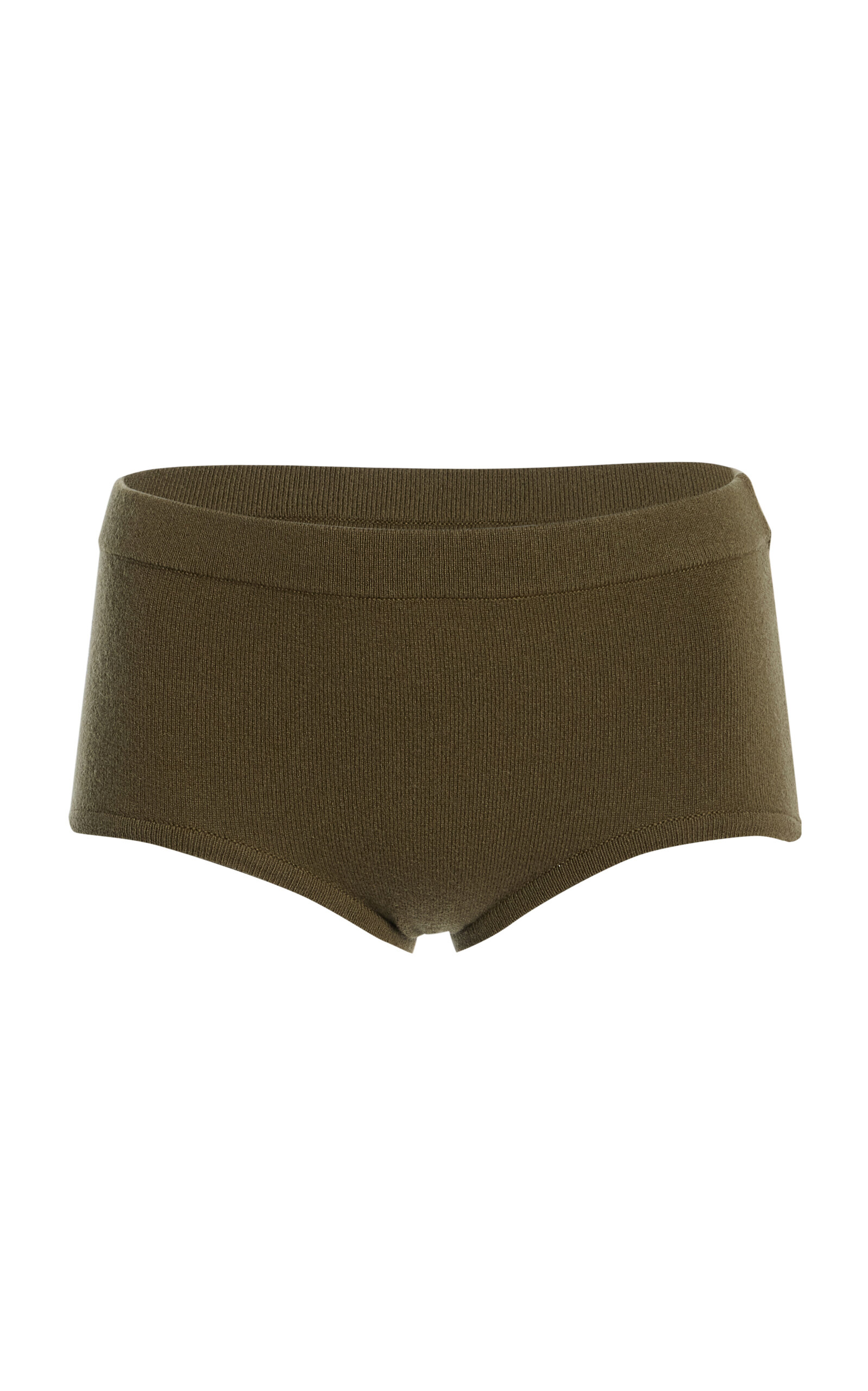 Michael Kors Knit Cashmere-blend Brief Shorts In Green