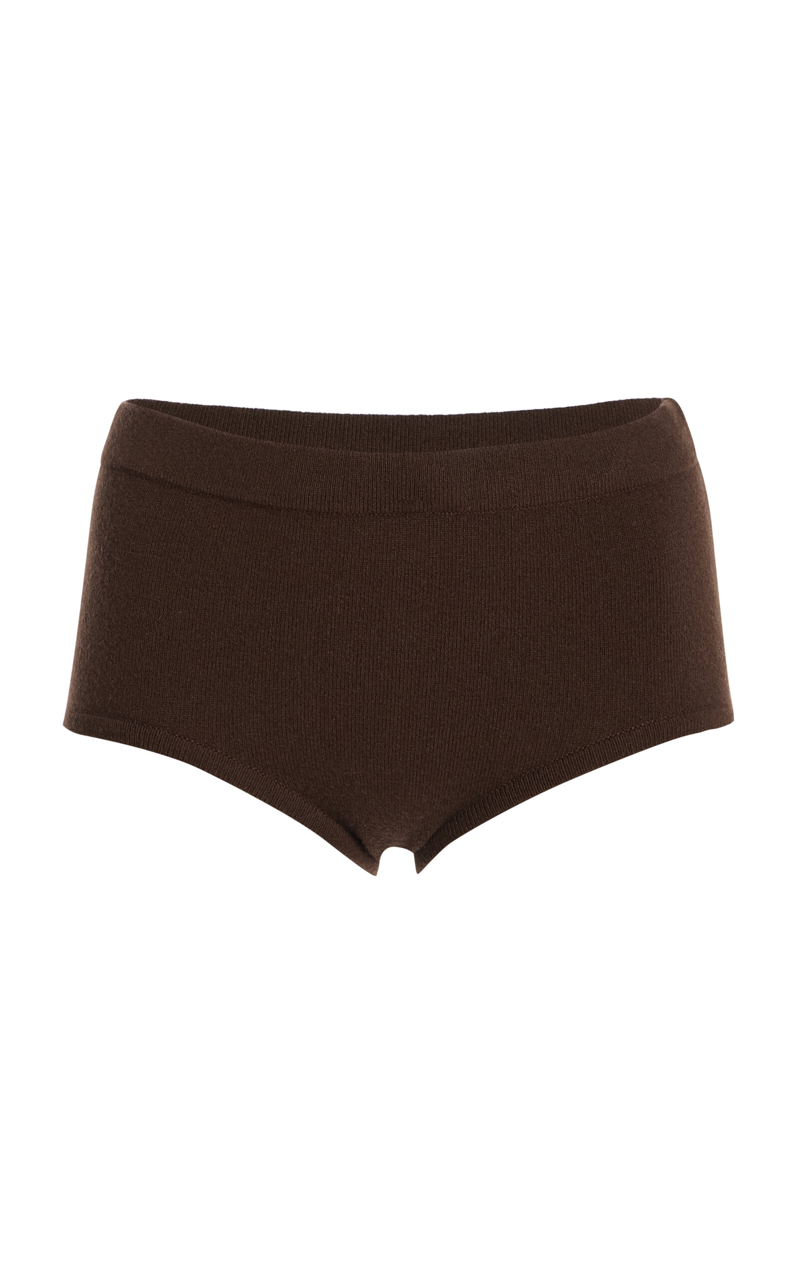Michael Kors Knit Cashmere-blend Brief Shorts In Brown