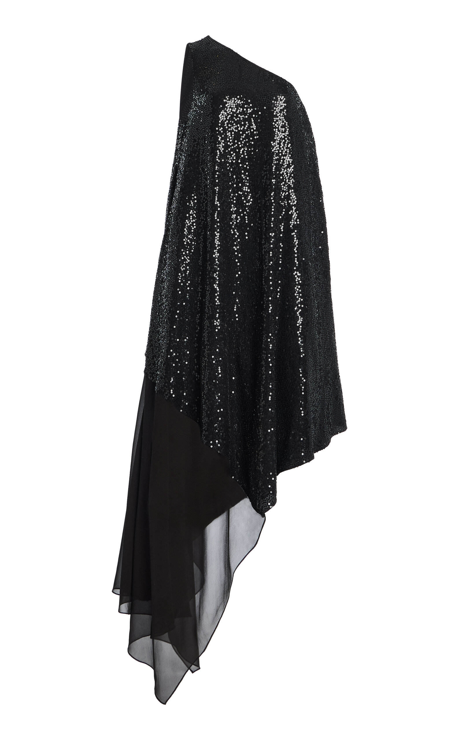 Michael Kors Embellished Silk Georgette Midi Dress In Black