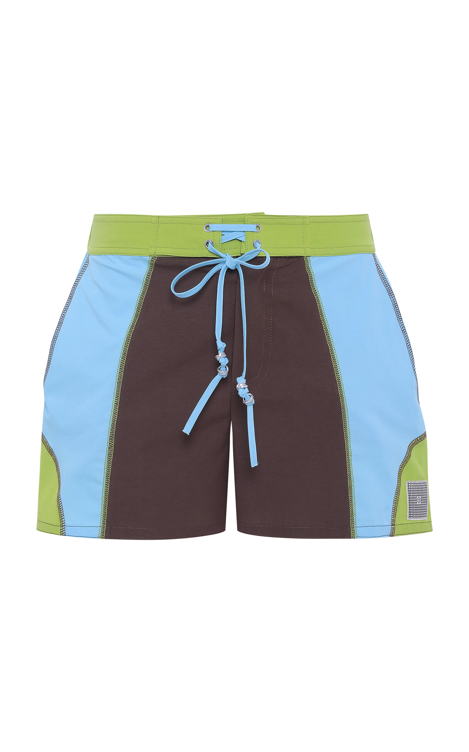 SIEDRÉS Venice Colorblock Cotton-Poplin Shorts - Multi