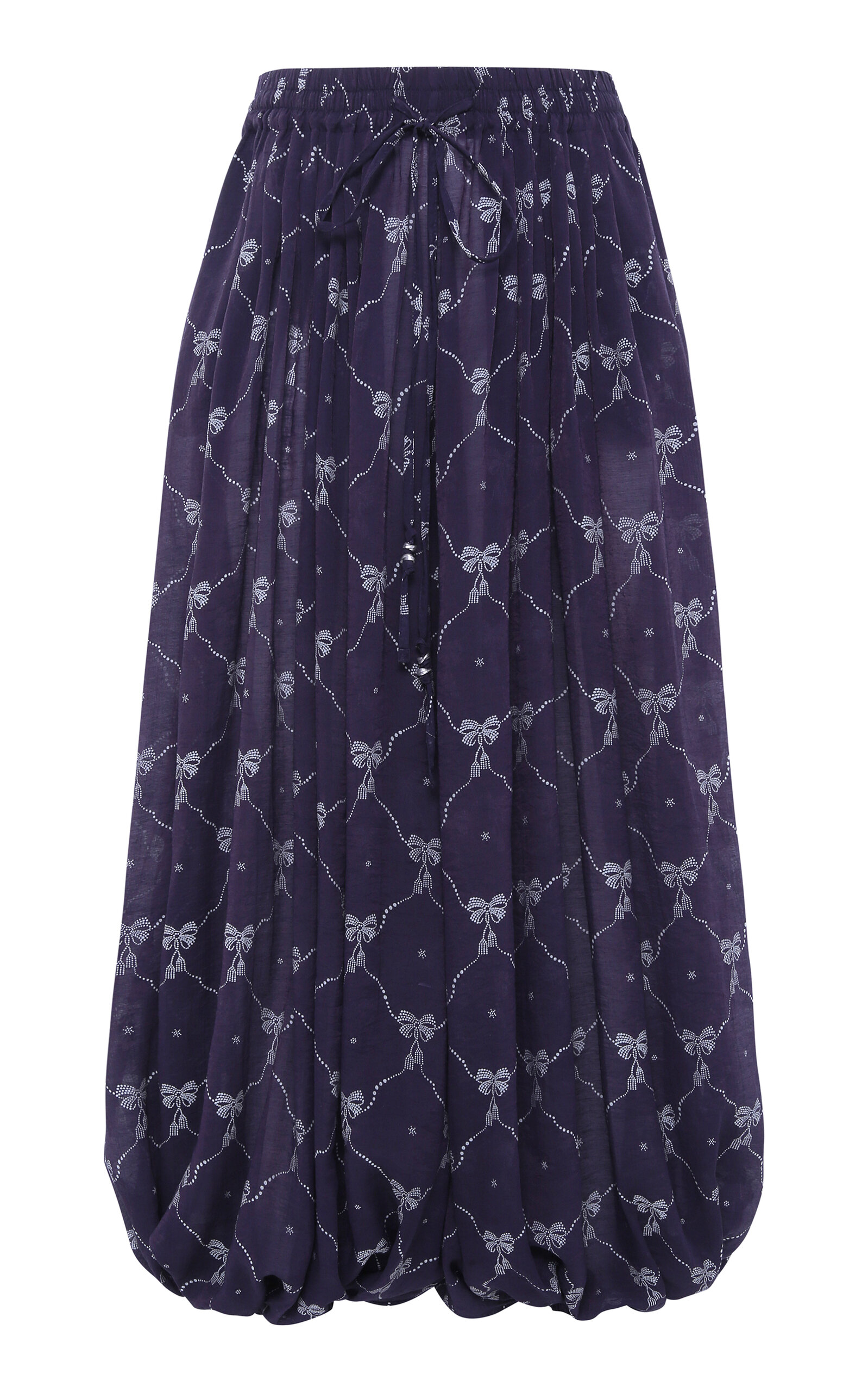 SIEDRÉS Helia Printed Voile Balloon-Leg Pants - Purple