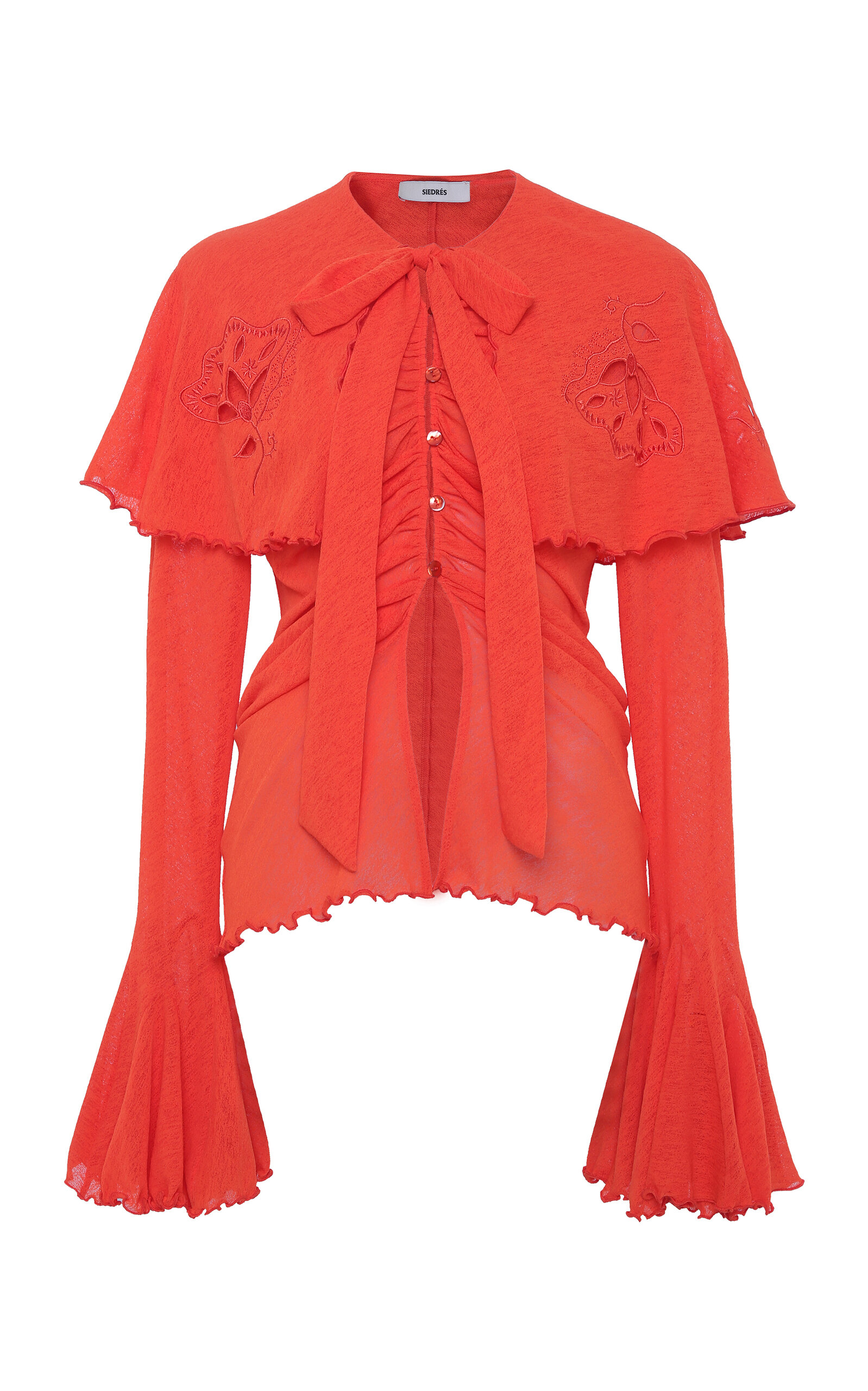 SIEDRÉS Stella Cape-Effect Mesh Top - Women's Clothing