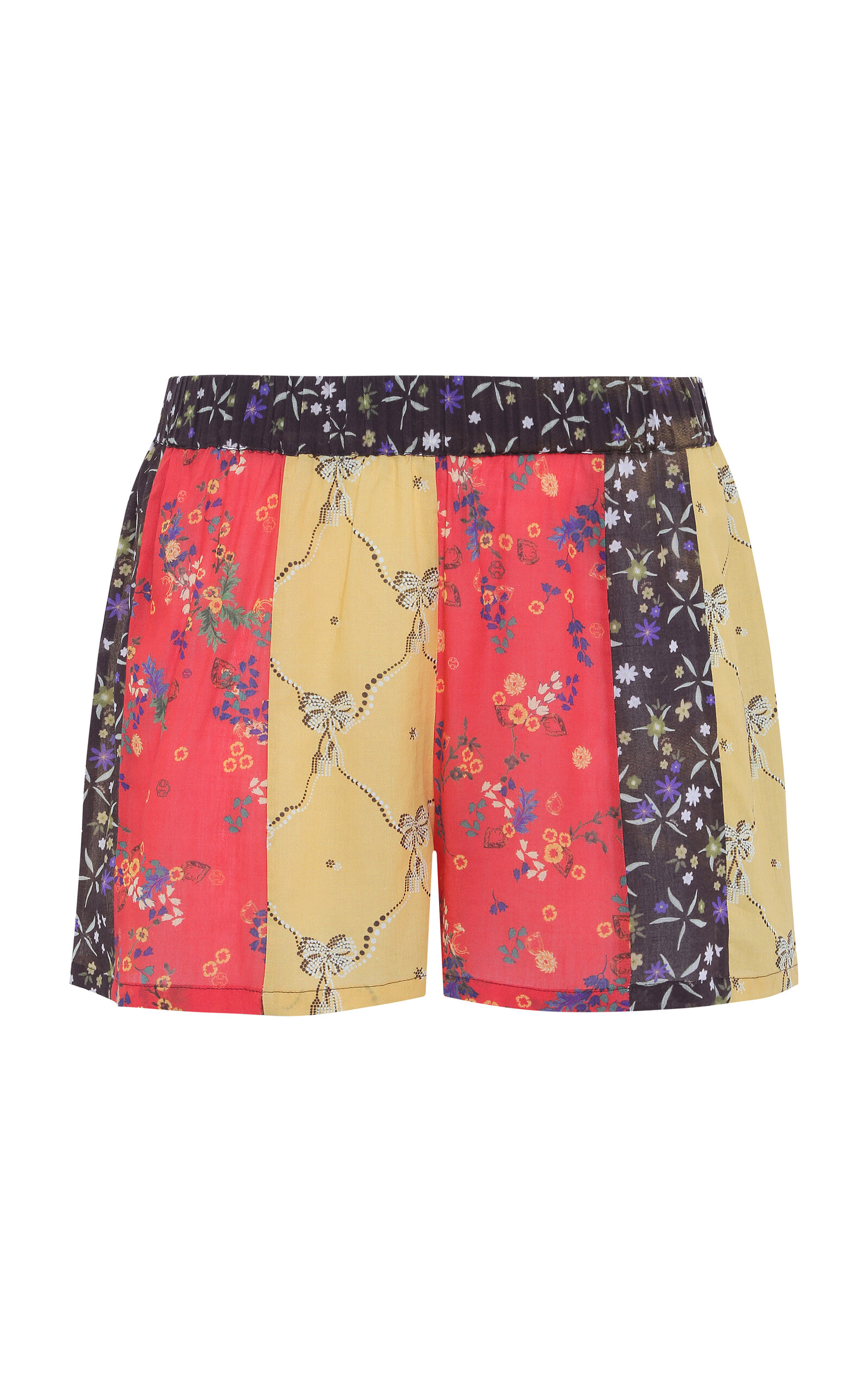 SIEDRÉS Shol Patchwork Cotton-Poplin Shorts - Multi - Women's Clothing