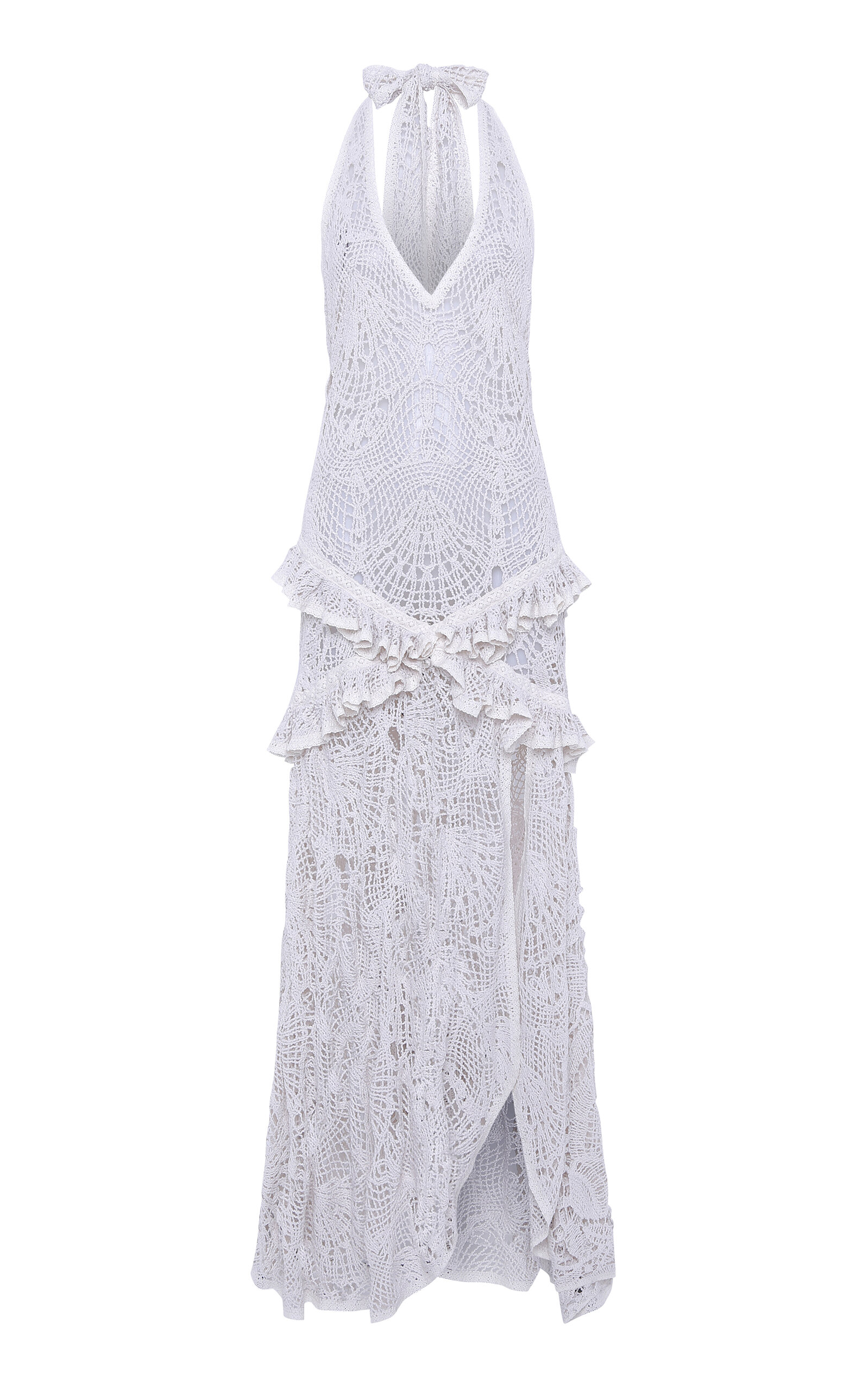 SIEDRÉS Elvira Crocheted Lace Maxi Dress - Off-White