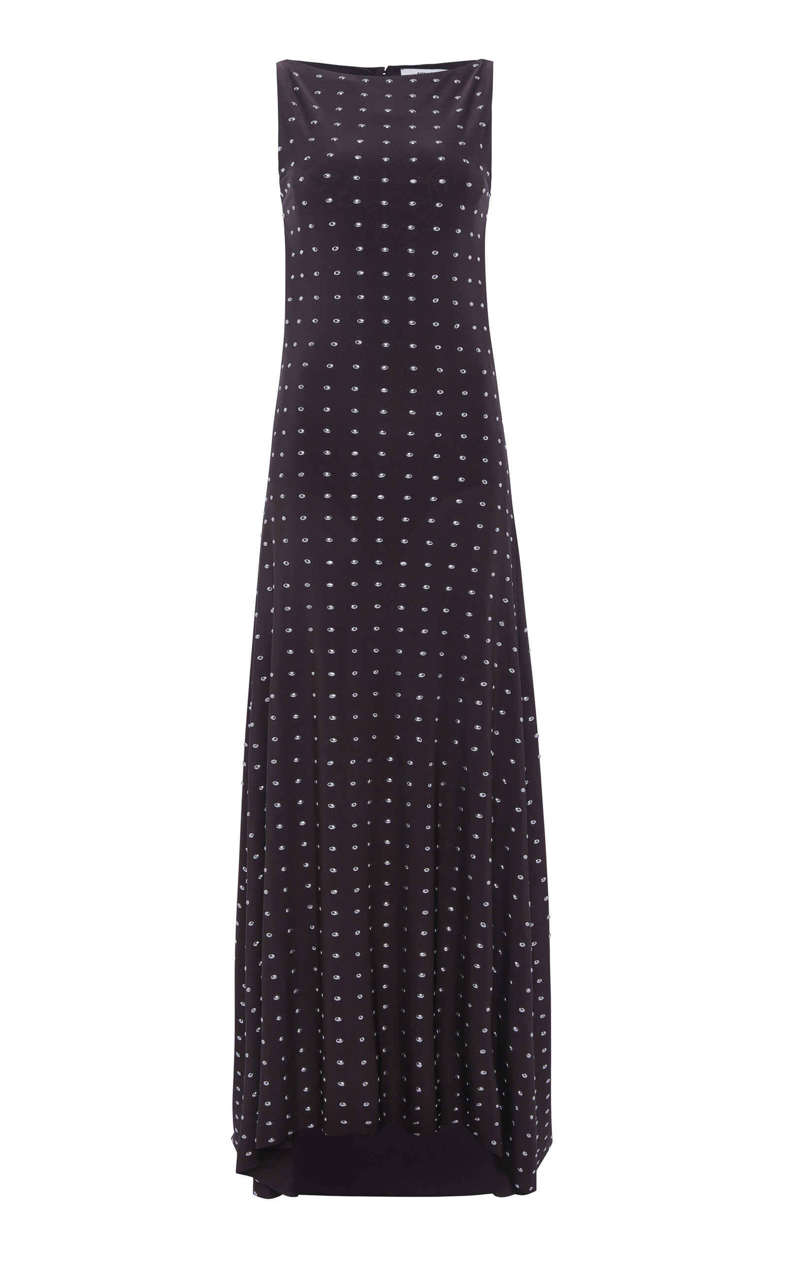 Siedres Grace Studded Midi Dress In Brown
