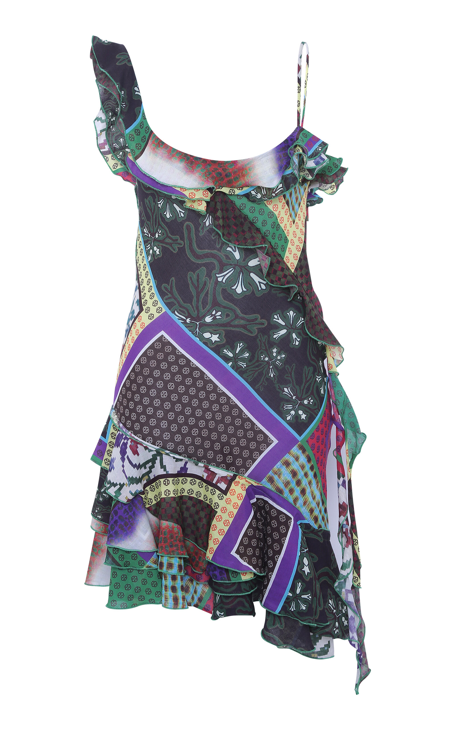 SIEDRÉS Mimika Patchwork Cotton-Voile Mini Dress - Multi
