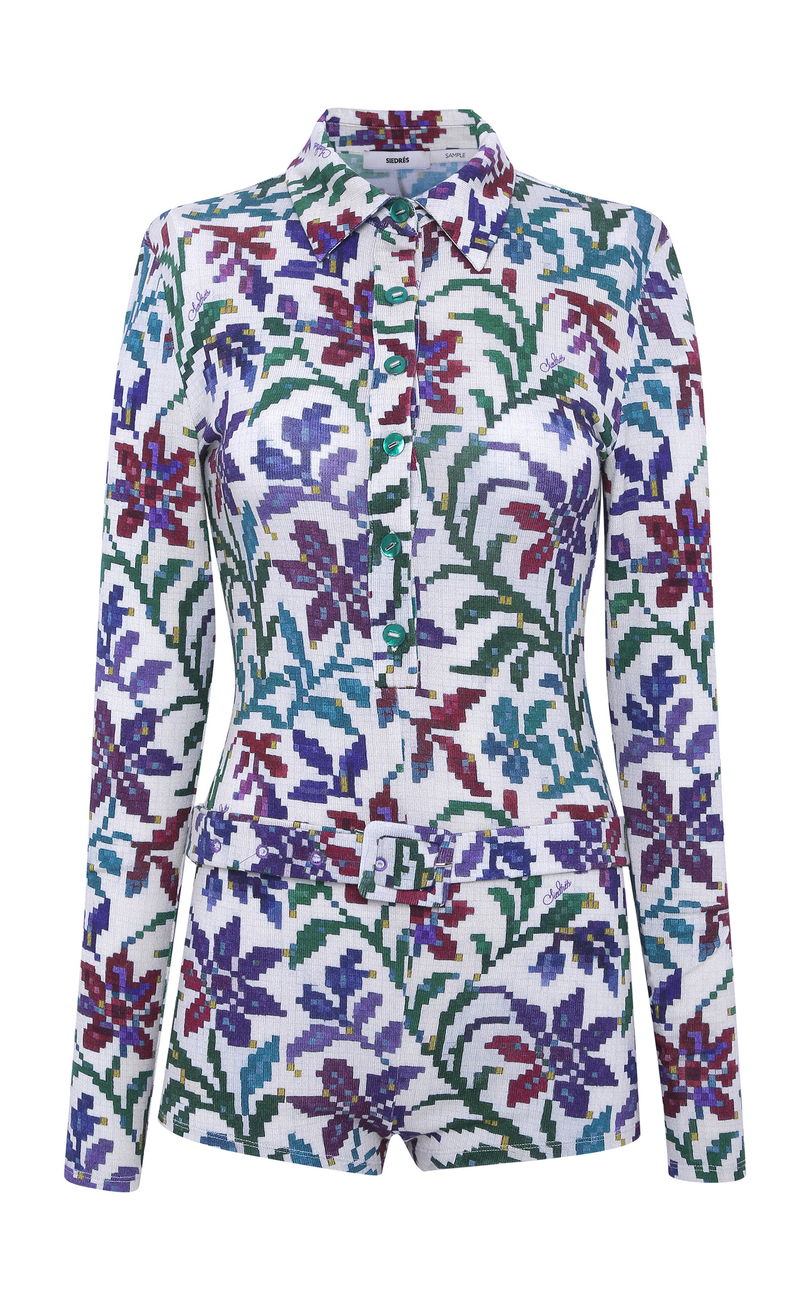 Siedres Dunie Printed Knit Bodysuit In Multi