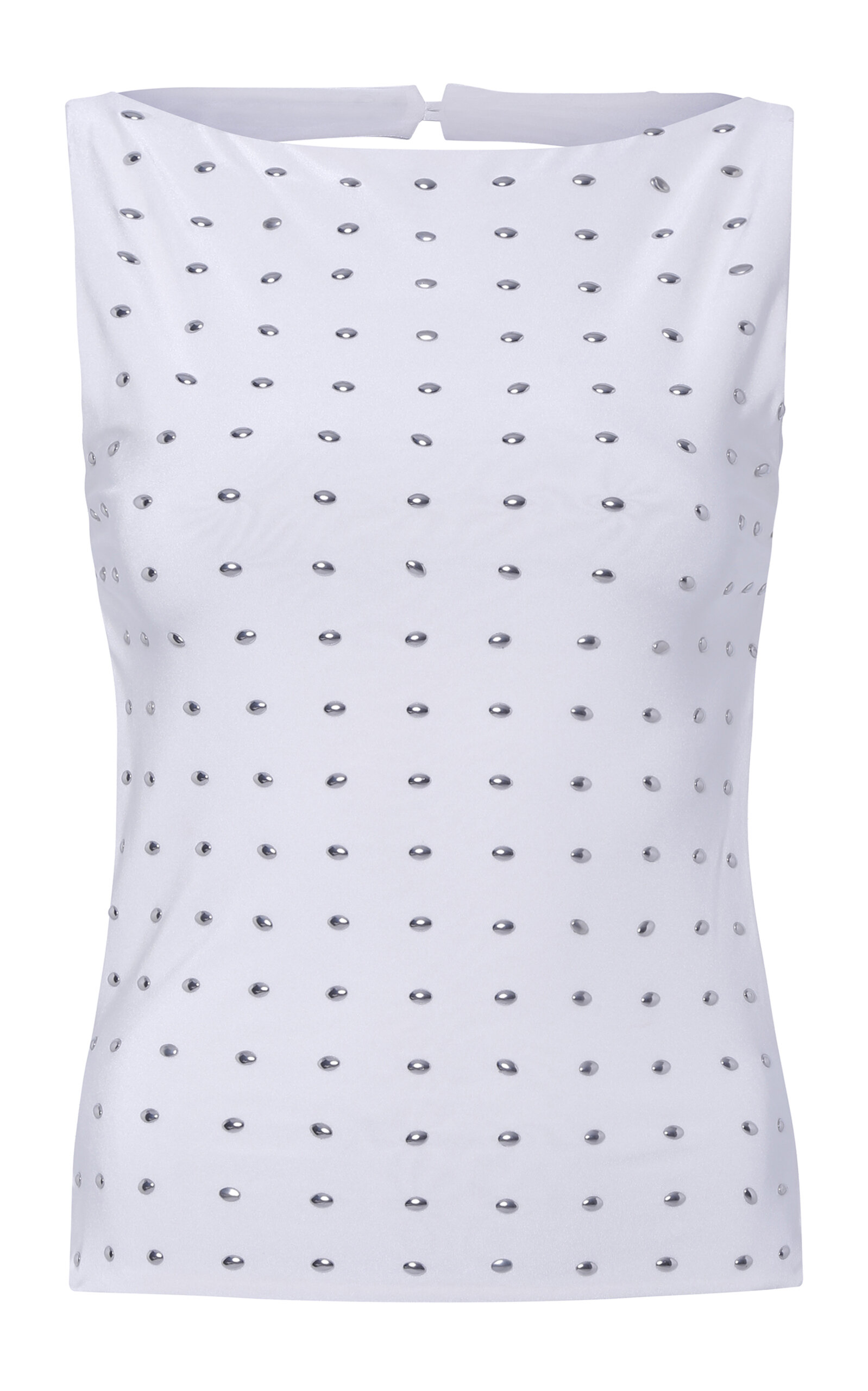 Siedres Stud-embellished Backless Top In White