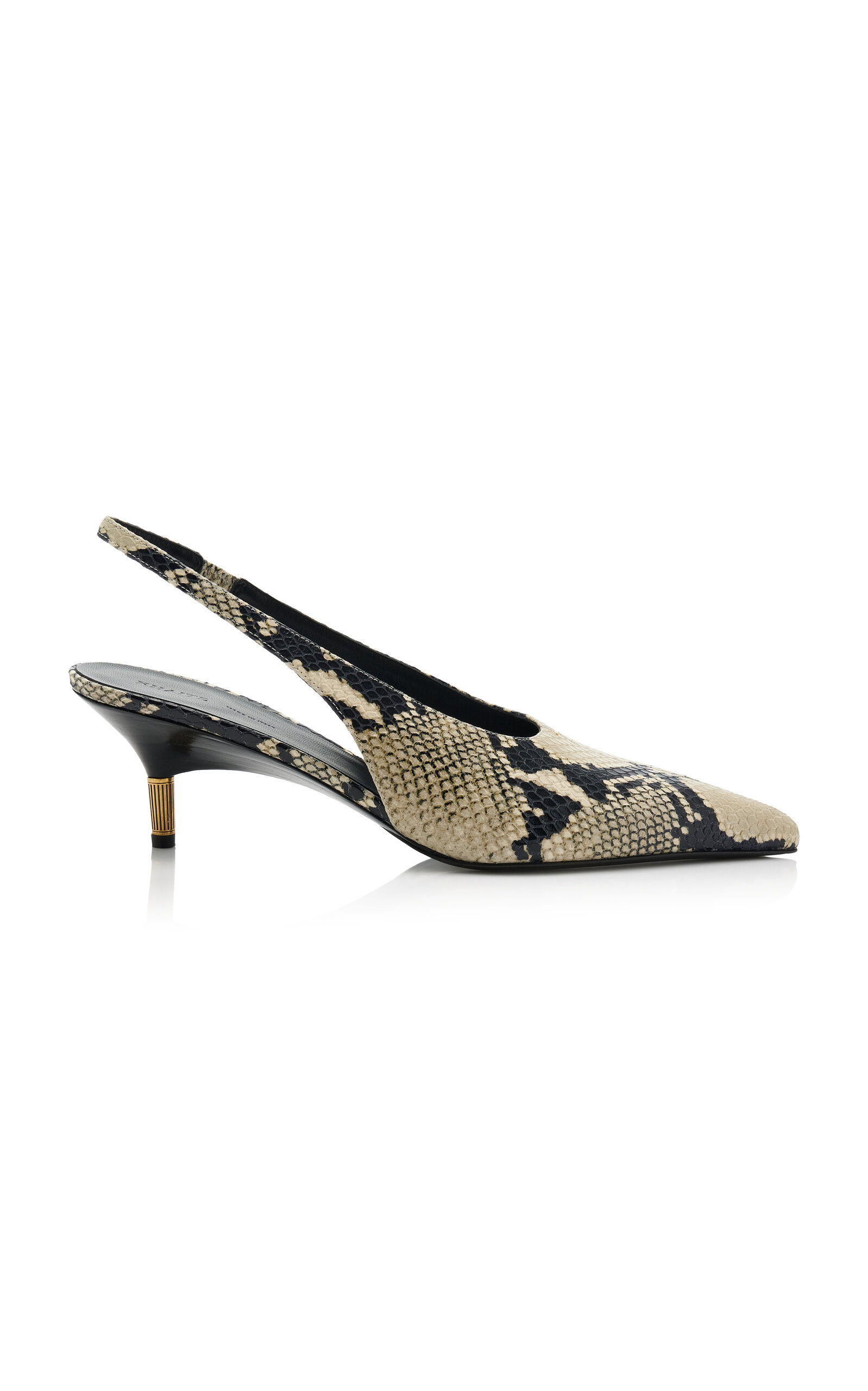 Khaite Bella 55 Python Print Leather Slingback Pumps In Animal Print