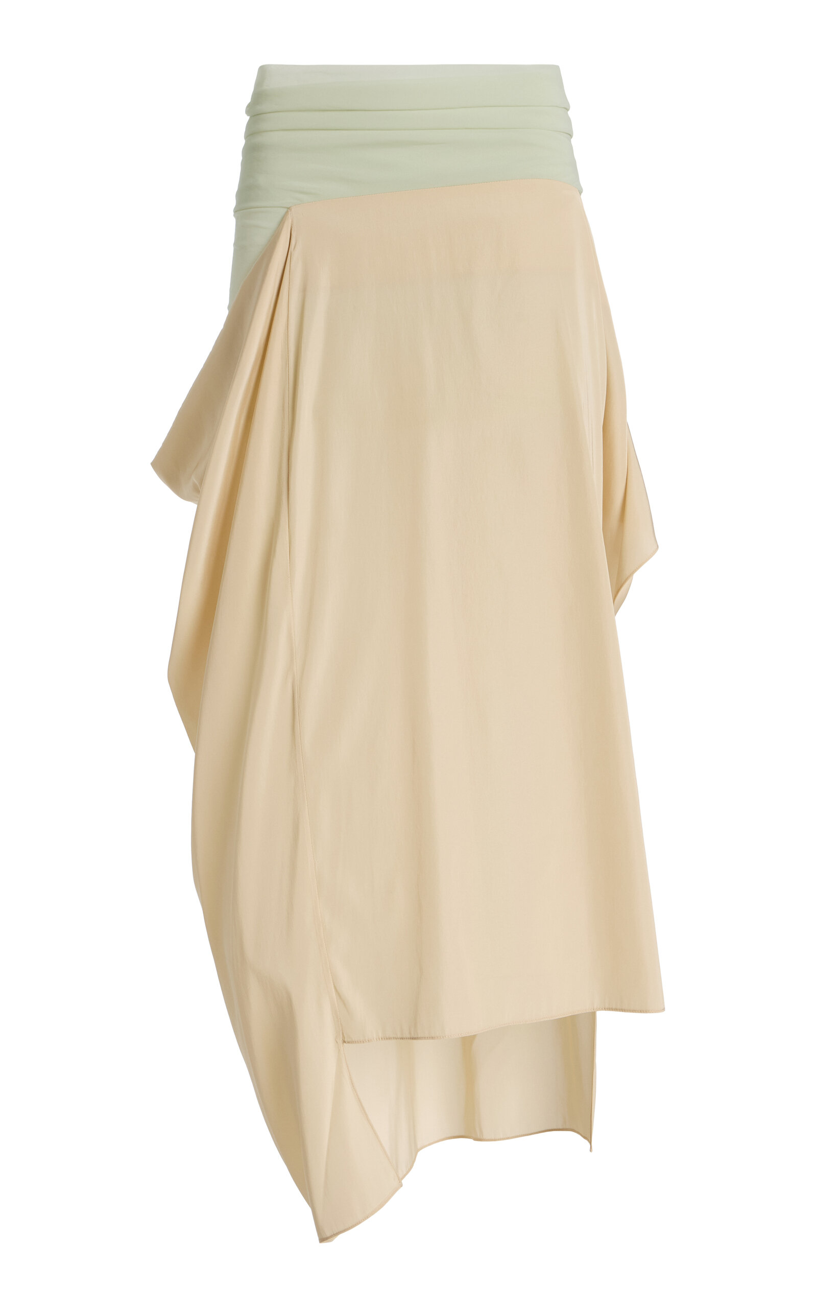 COLLEEN ALLEN Stocking-Waist Draped Midi Skirt