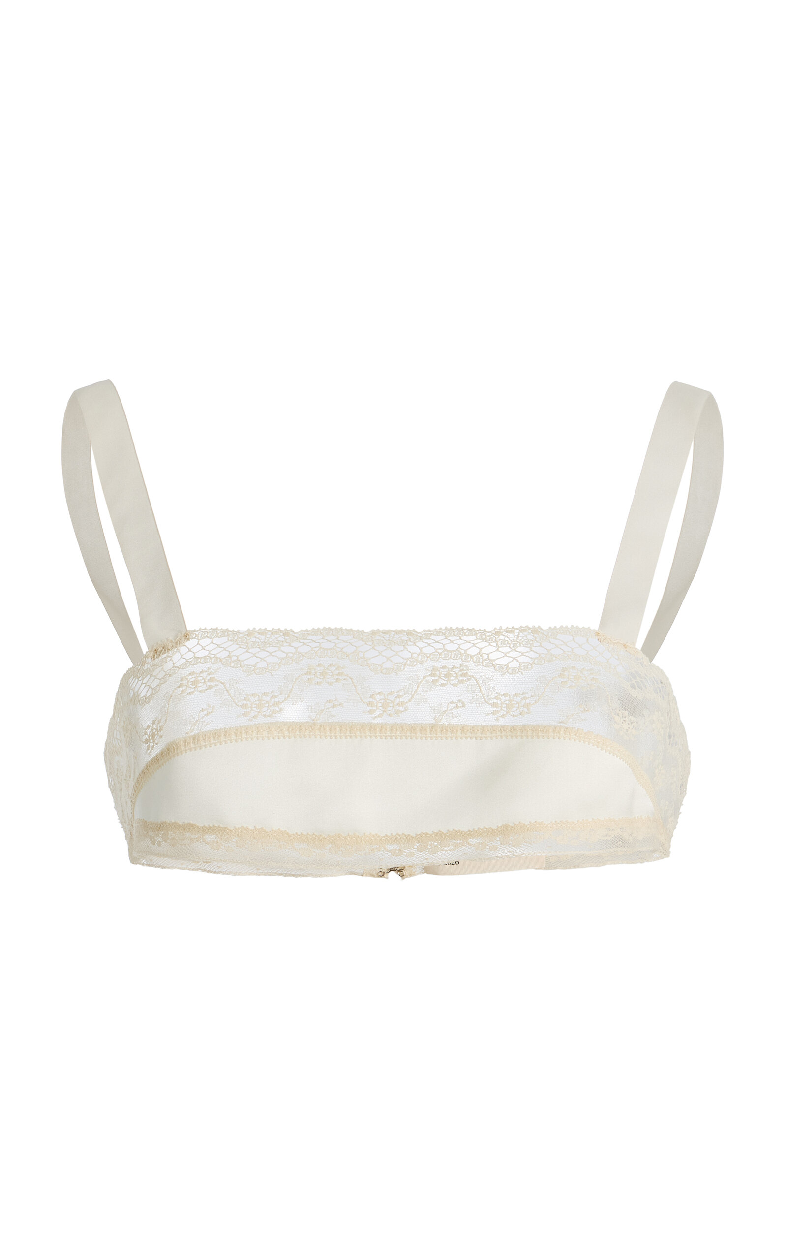 COLLEEN ALLEN Silk and Lace Bra - Ivory