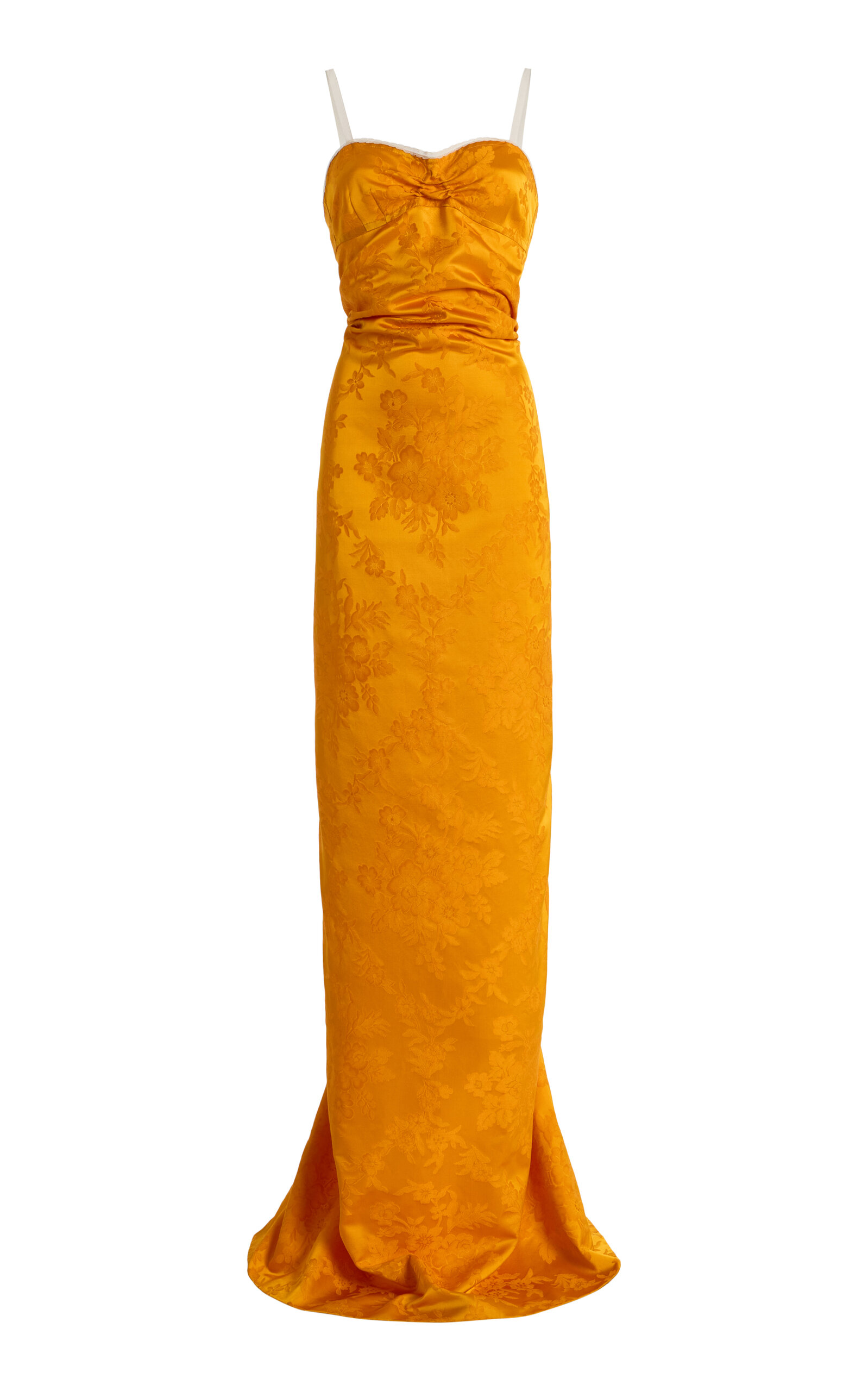 COLLEEN ALLEN Ruched Silk Floral Jacquard Bralette Dress - Men's Clothing