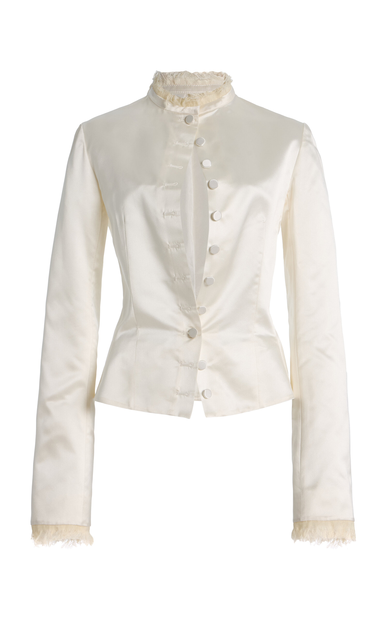Colleen Allen Keyhole Duchesse Silk Jacket In Neutral