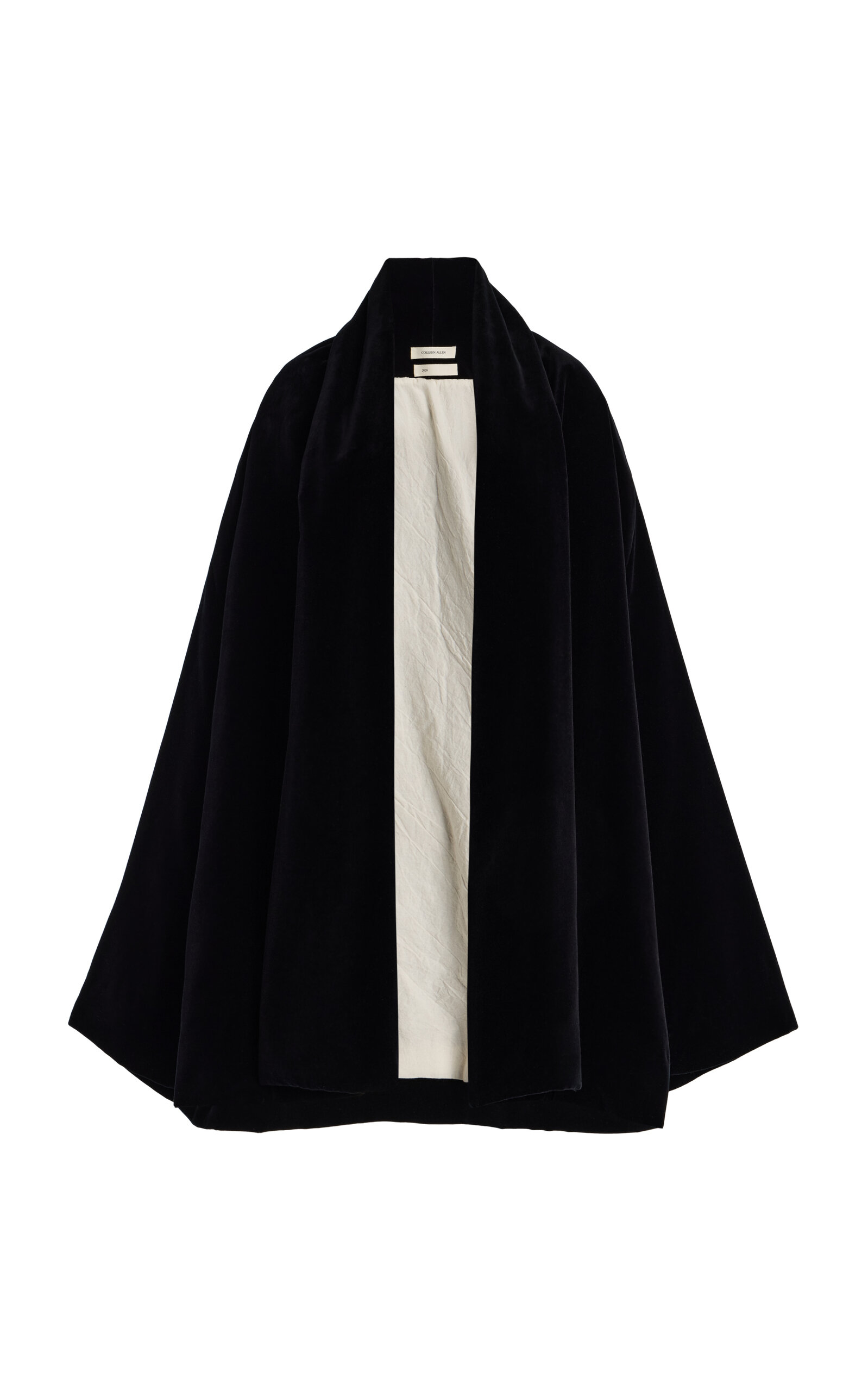 Colleen Allen Short Pocket Velvet Cloak In Blue