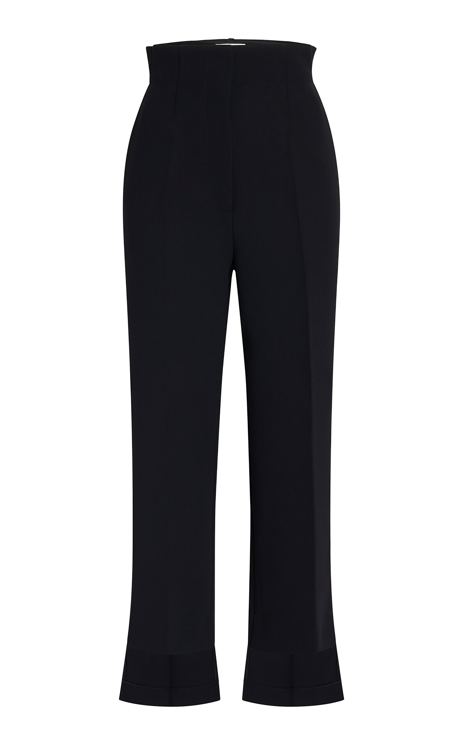 Khaite Rae High-Rise Crepe Cropped Trousers