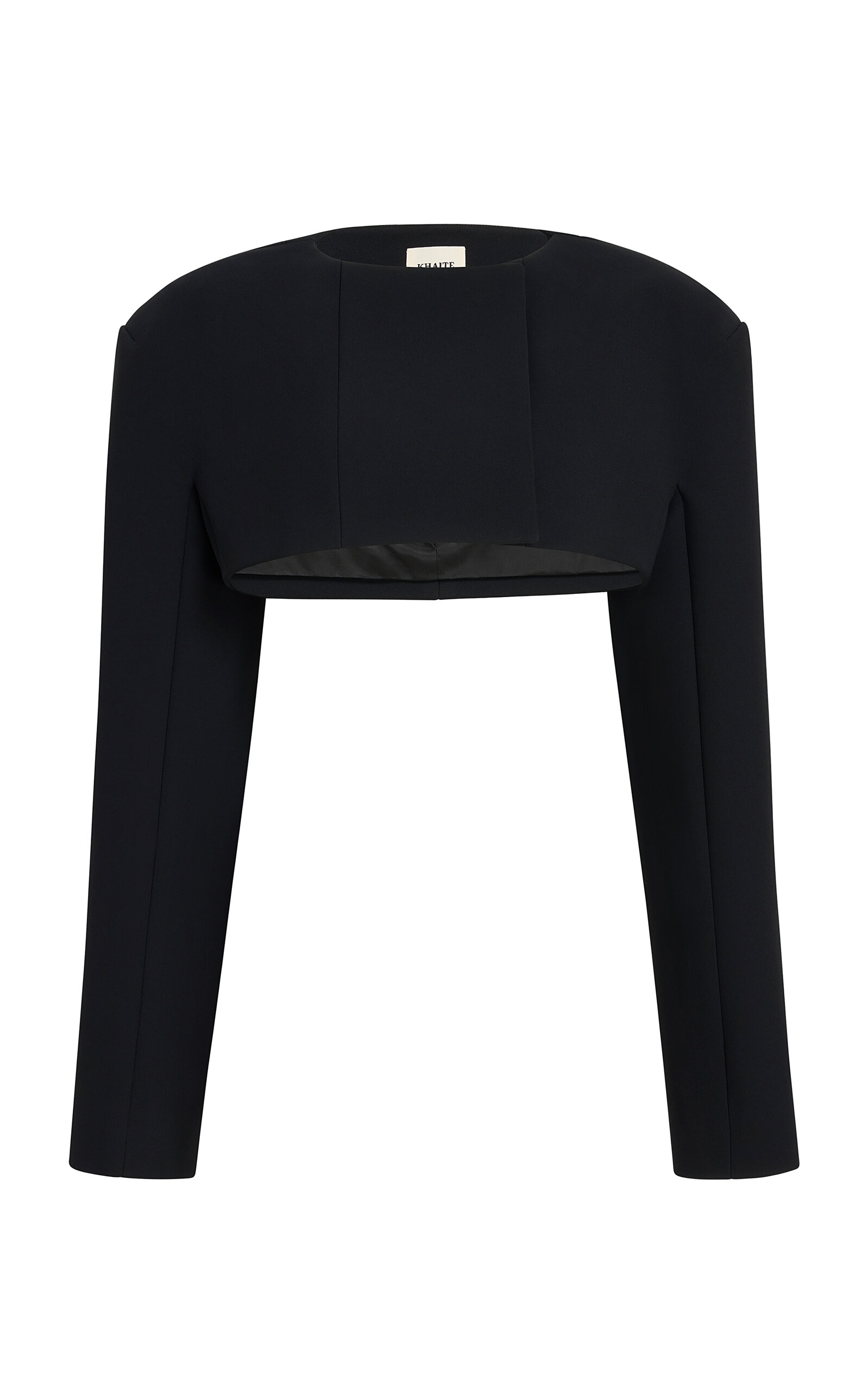 Khaite Fenla Crepe Cropped Jacket - Black - XS