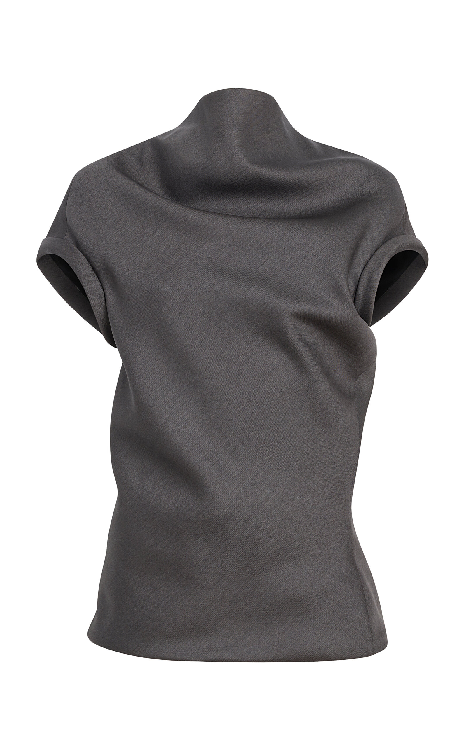 Khaite Tandie Draped Wool-Silk Cady Top