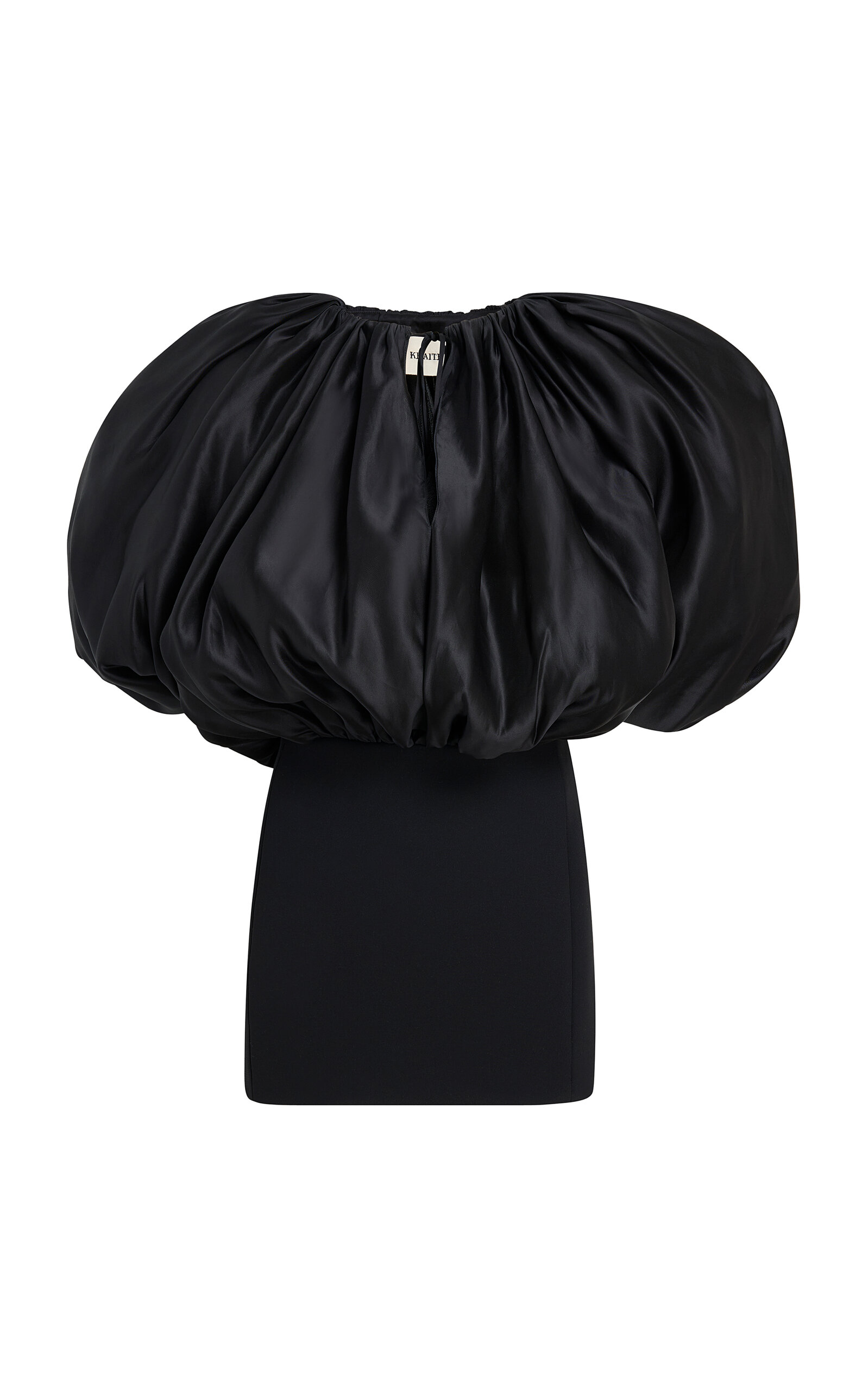 Khaite Siel Bubble Twill Mini Dress In Black