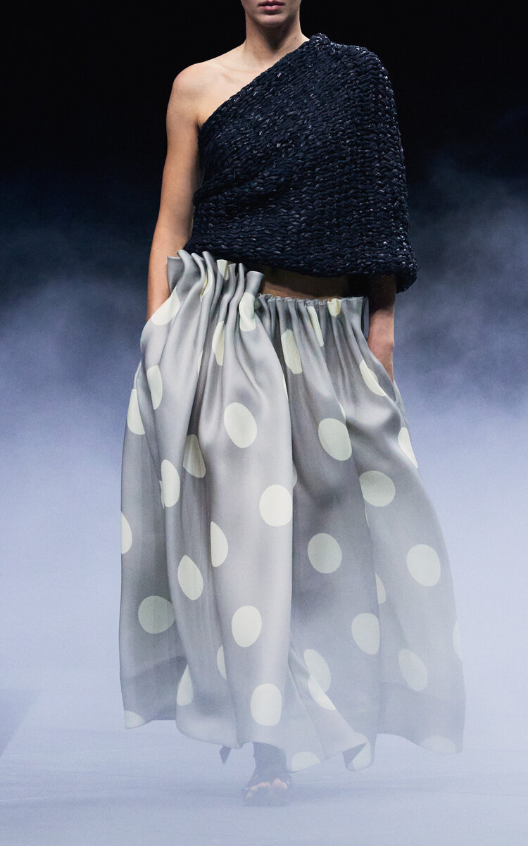 Khaite Riley Pleated Silk Gazar Maxi Skirt In Animal Print