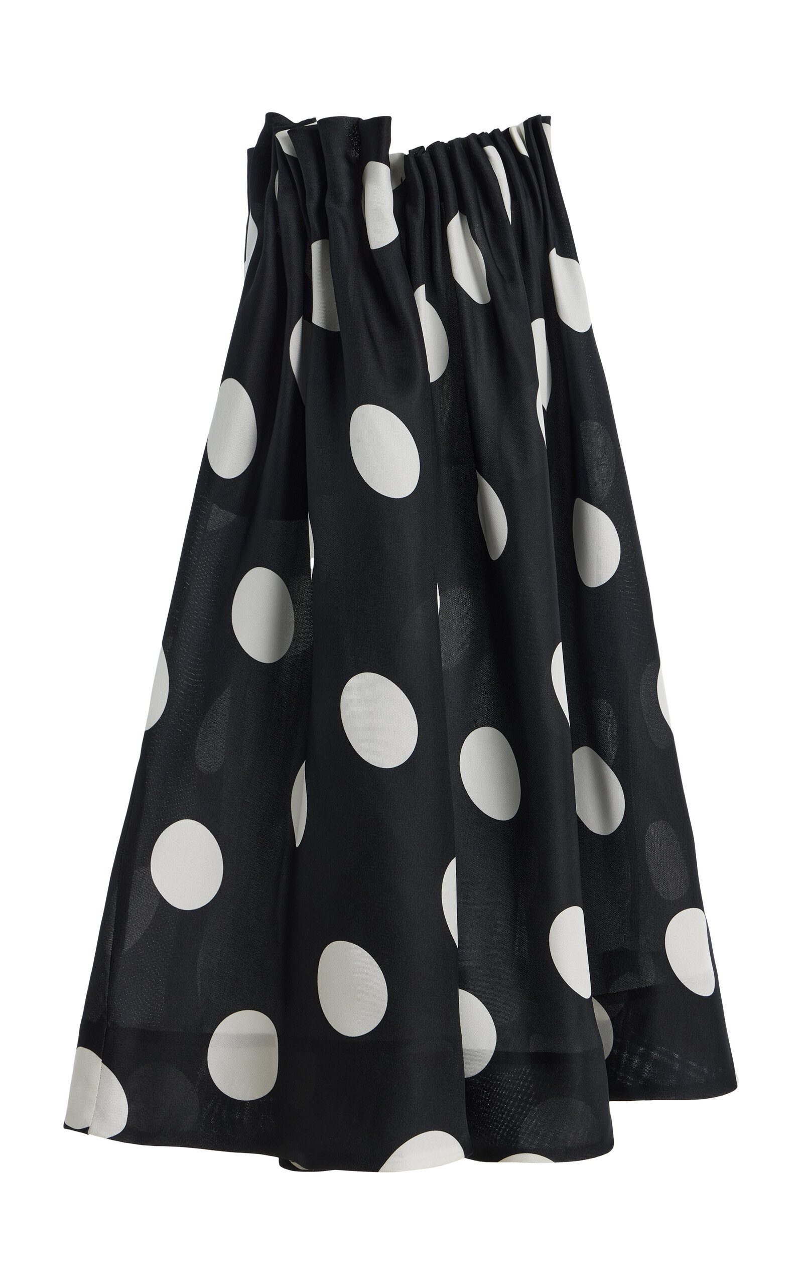 Khaite Riley Gathered Silk Gazar Maxi Skirt
