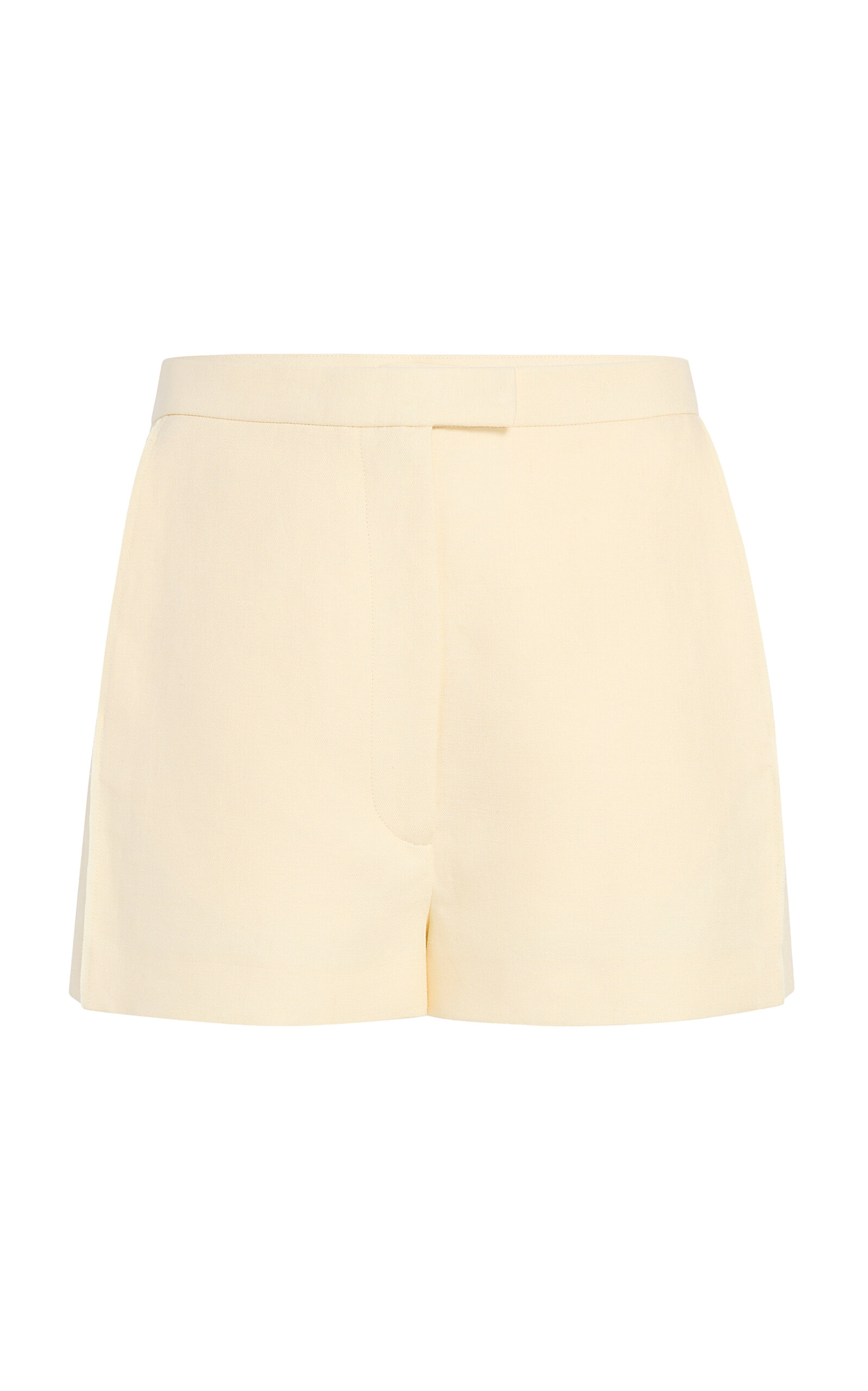 Khaite Blane Linen Suiting Shorts In Neutral