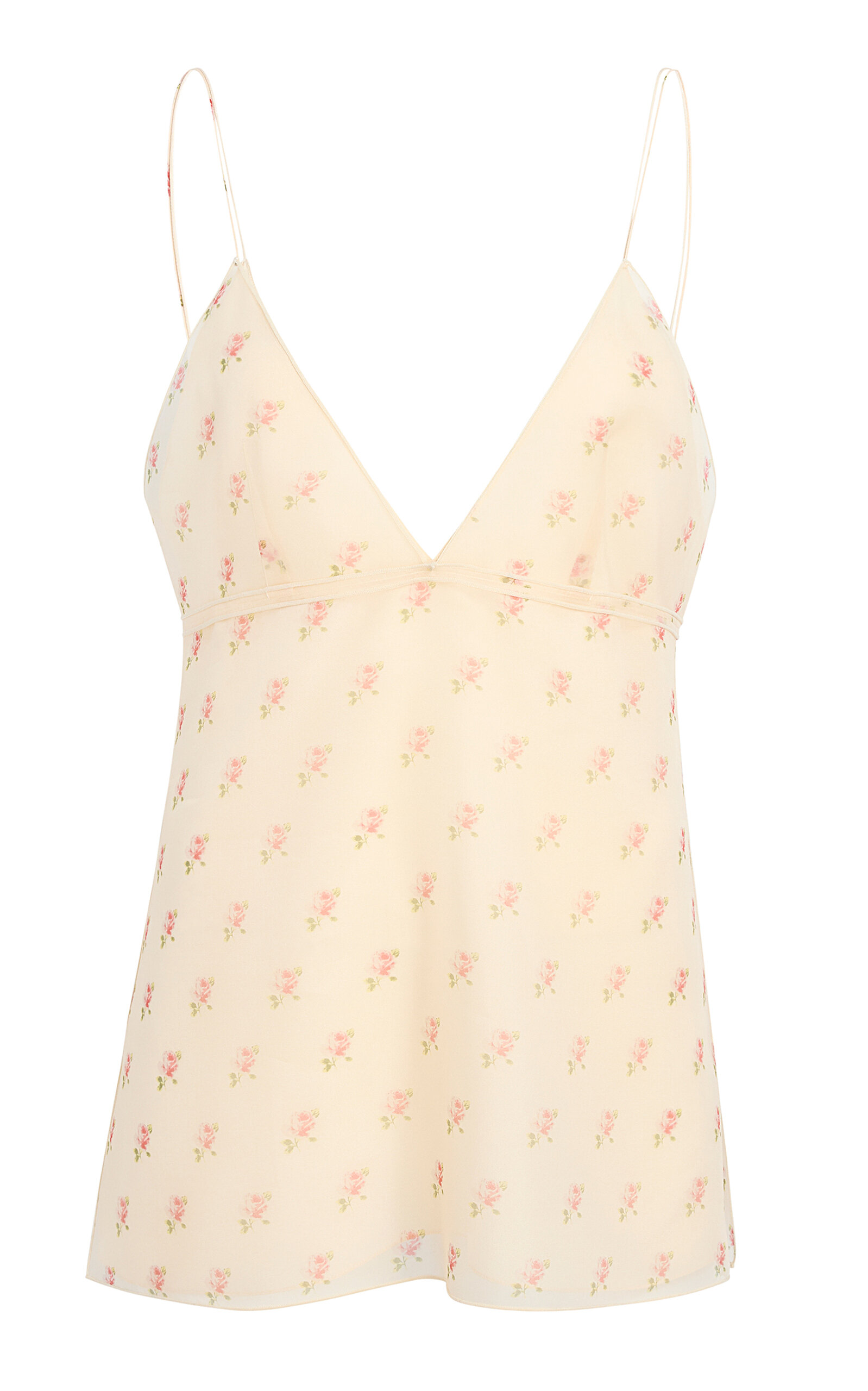 Khaite Timy Floral-Printed Silk Organza Camisole Top - Moda Operandi