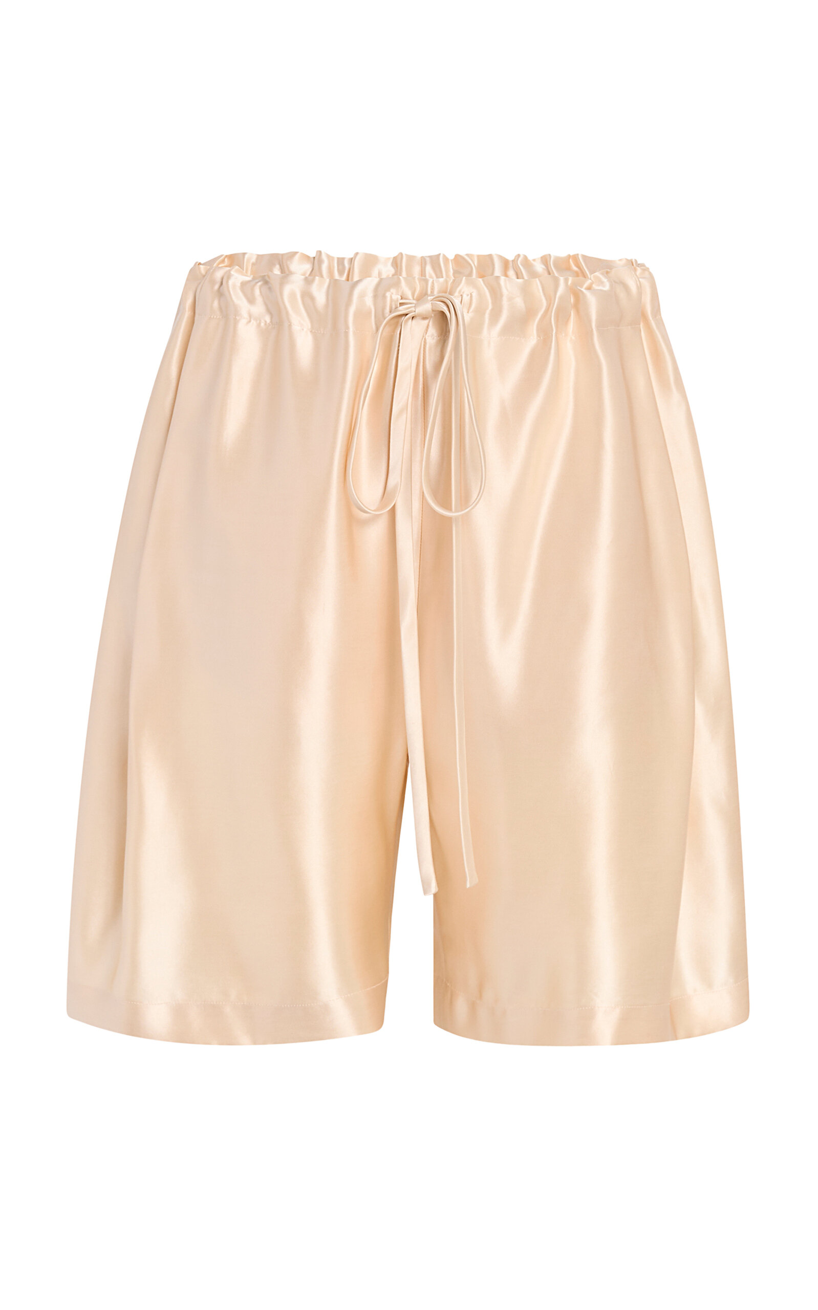 Khaite Rohe Satin Shorts In Neutral