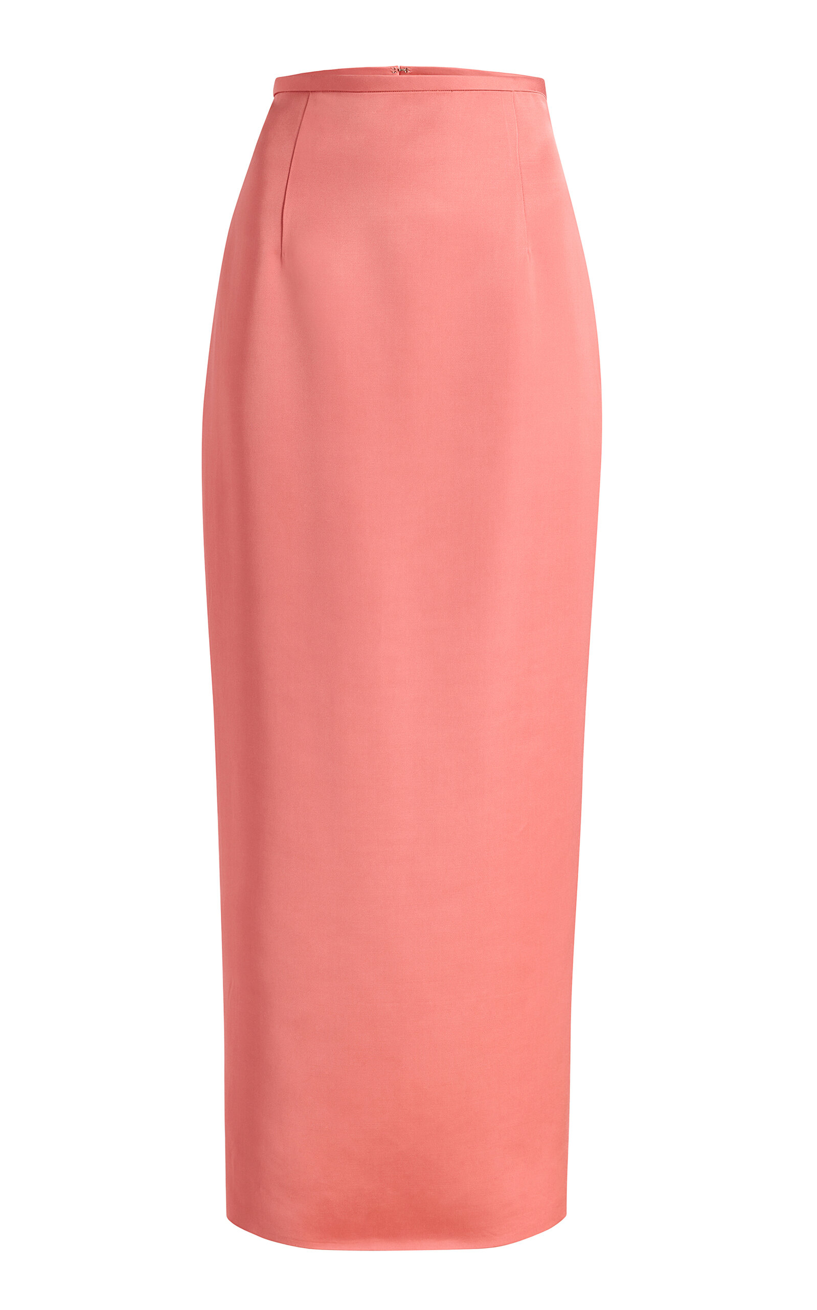 Khaite Winton Satin Midi Skirt In Orange