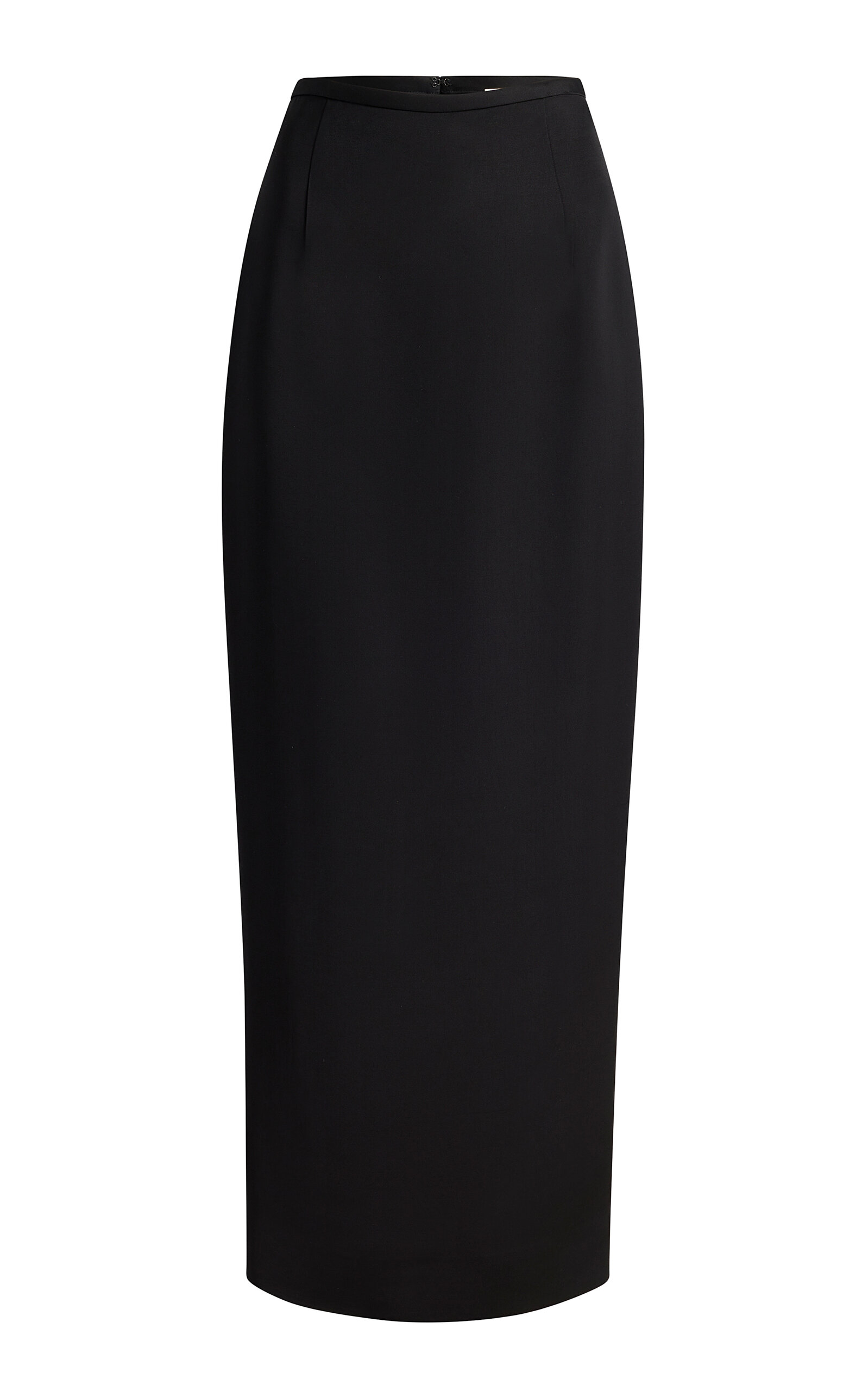 Khaite Winton Satin Midi Skirt In Black