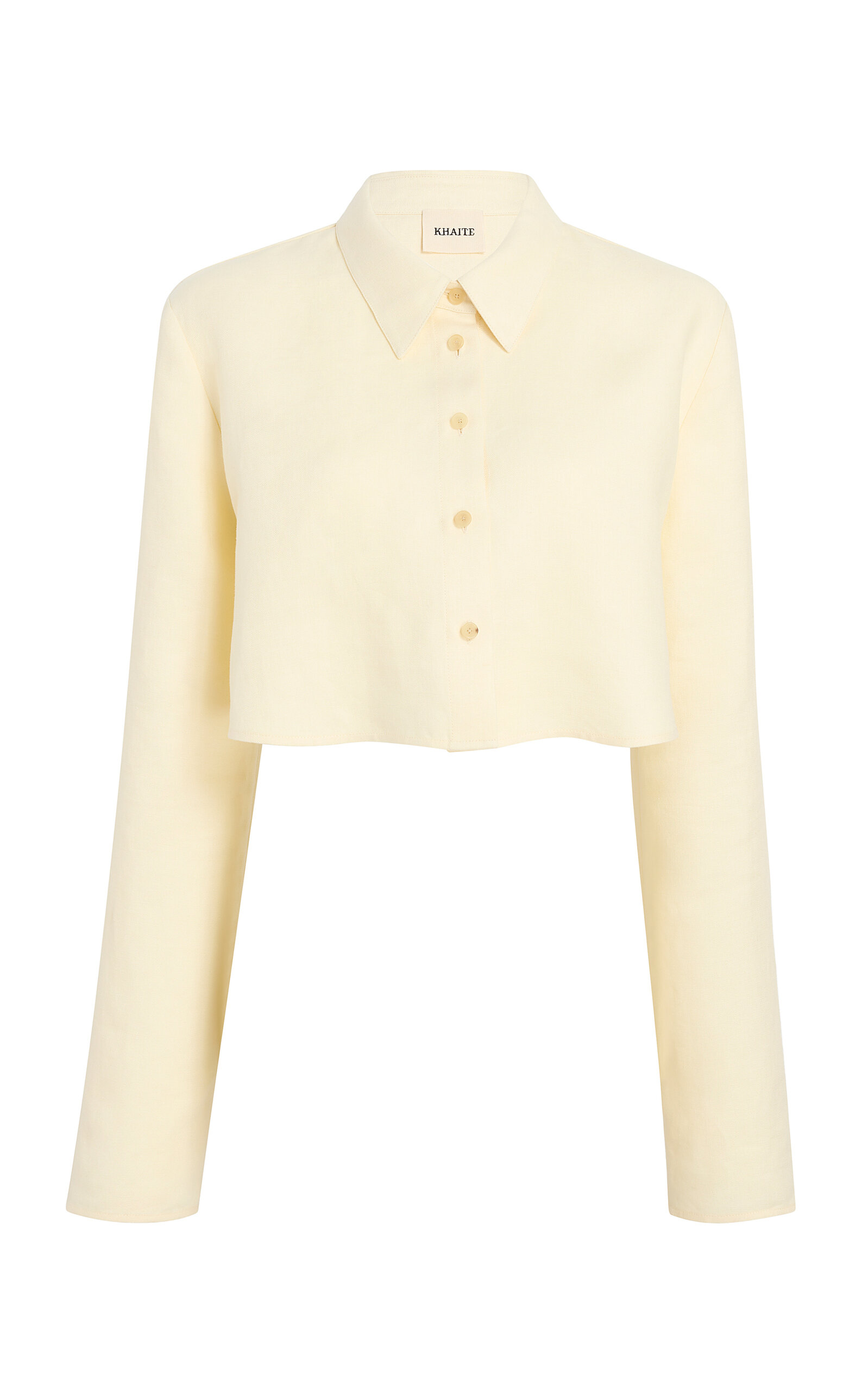 Khaite Fritz Cropped Linen Shirt