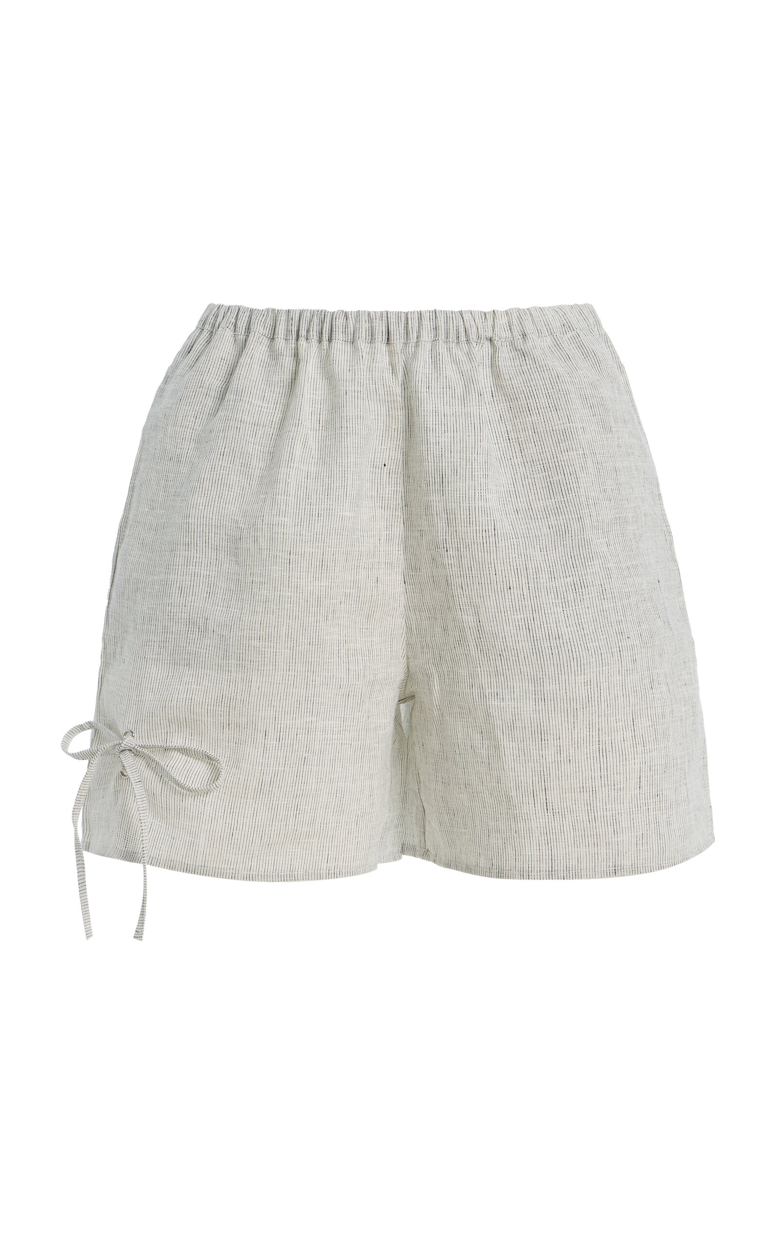 Deiji Studios Eyelet Striped Linen Shorts