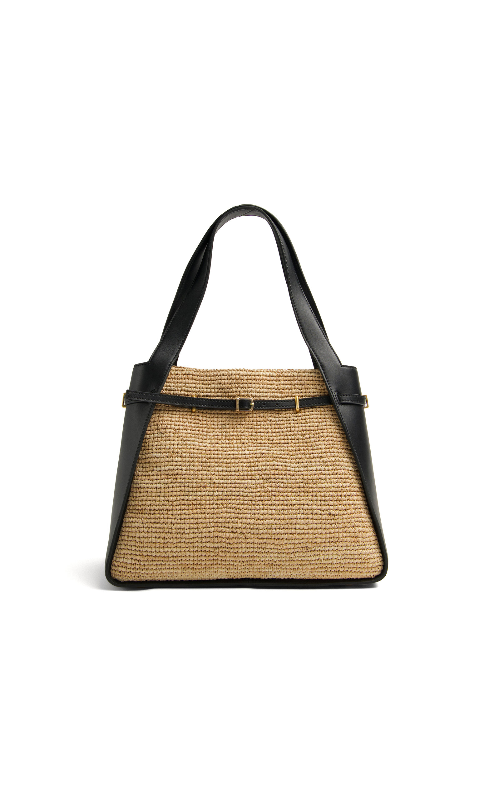 SIMKHAI Cleo Natural Raffia Combo Tote - Black - OS