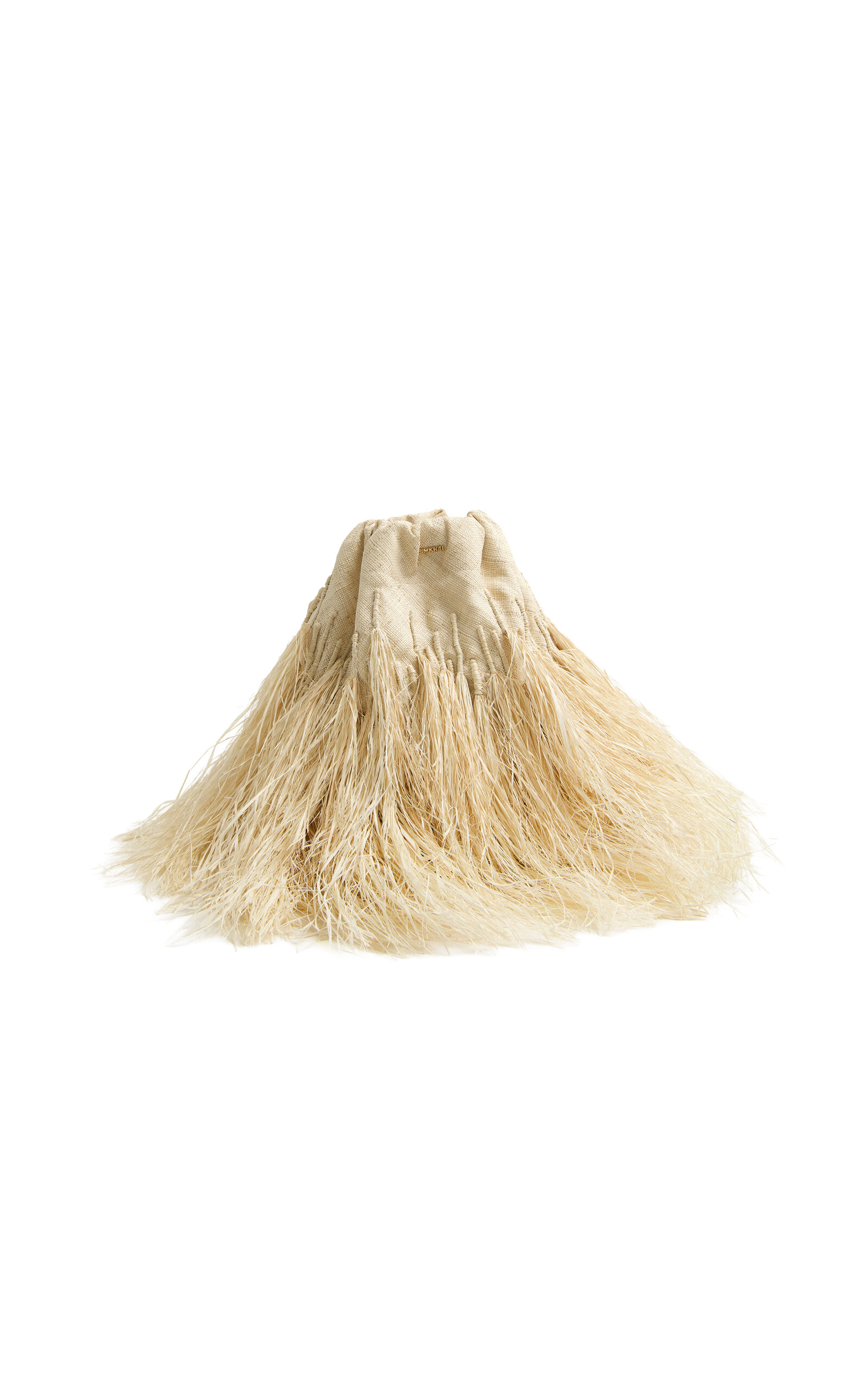 SIMKHAI Marena Raffia Drawstring Shoulder Bag - Tan - OS